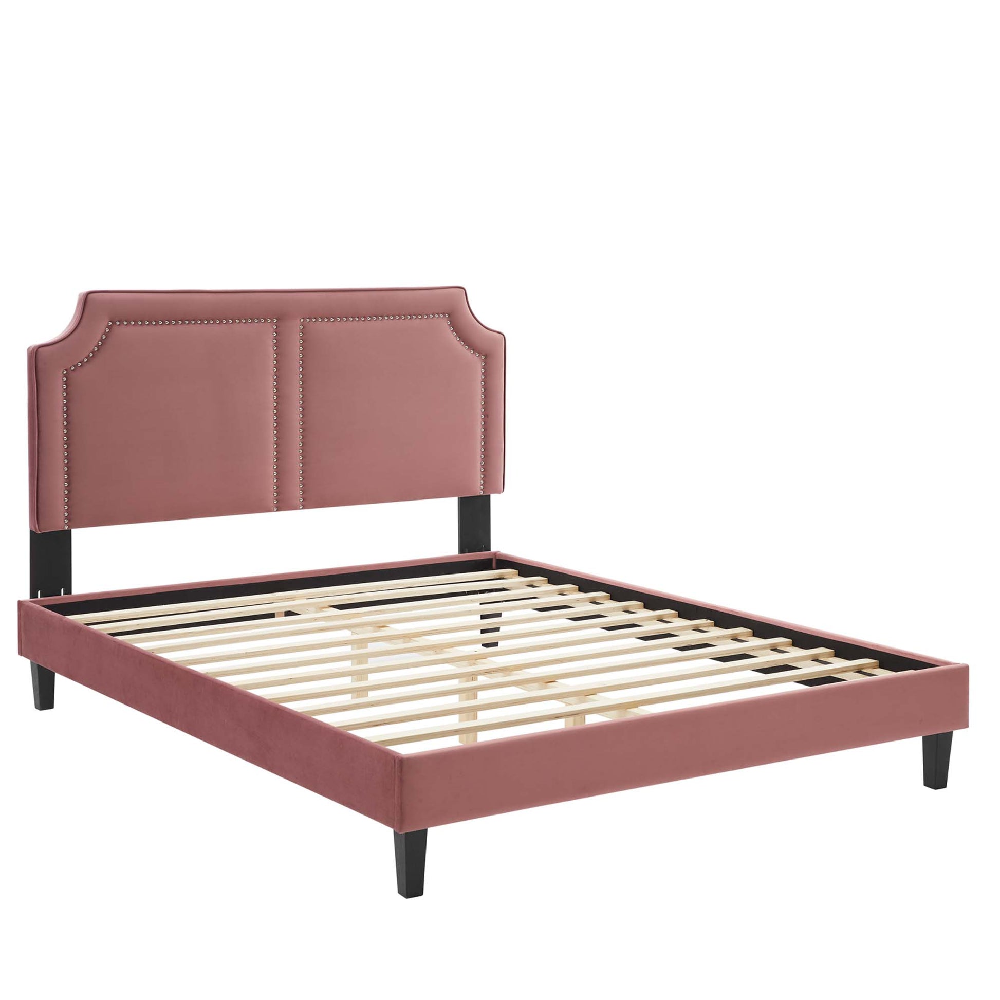 Novi Tapered Wood Leg Performance Velvet King Bed