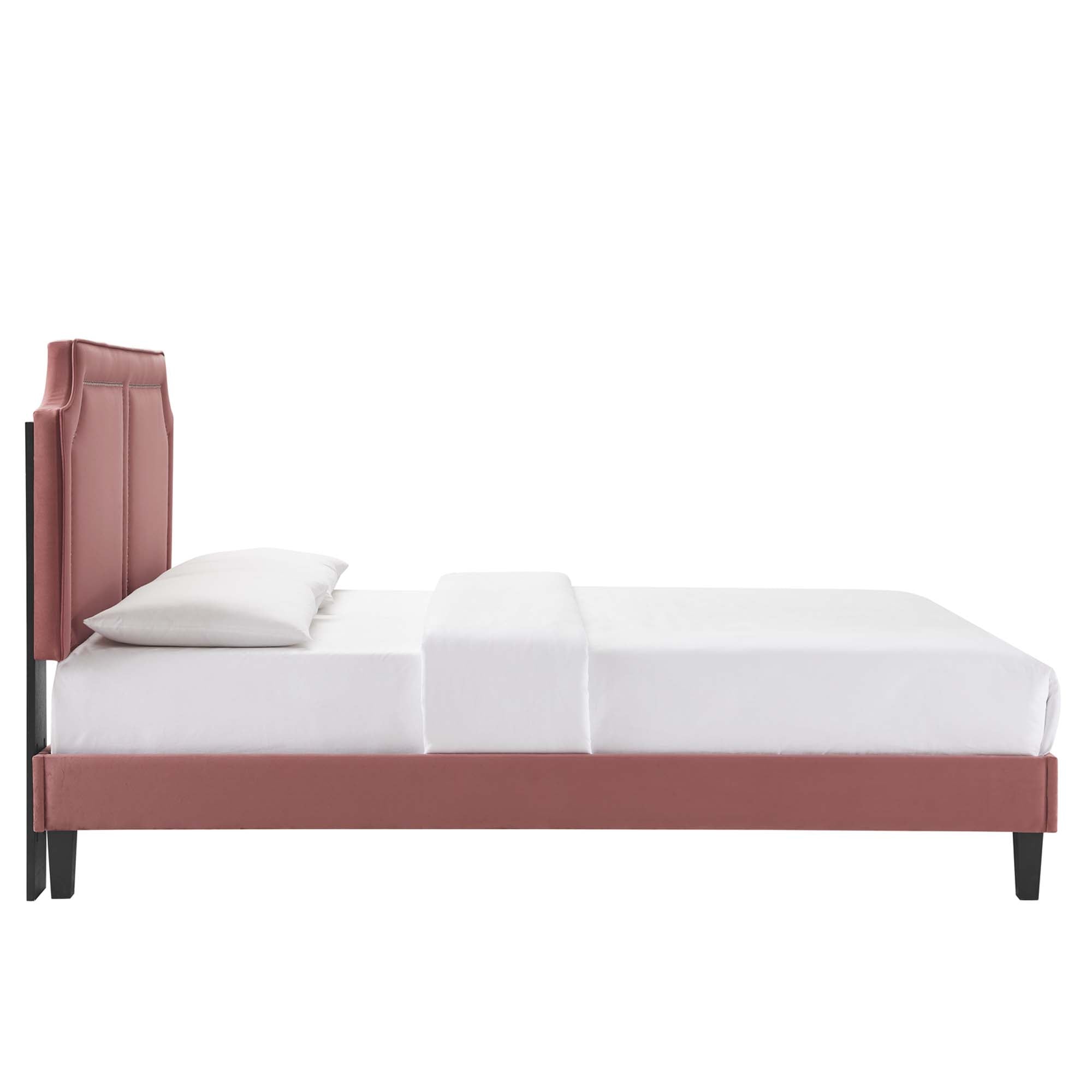 Novi Tapered Wood Leg Performance Velvet King Bed