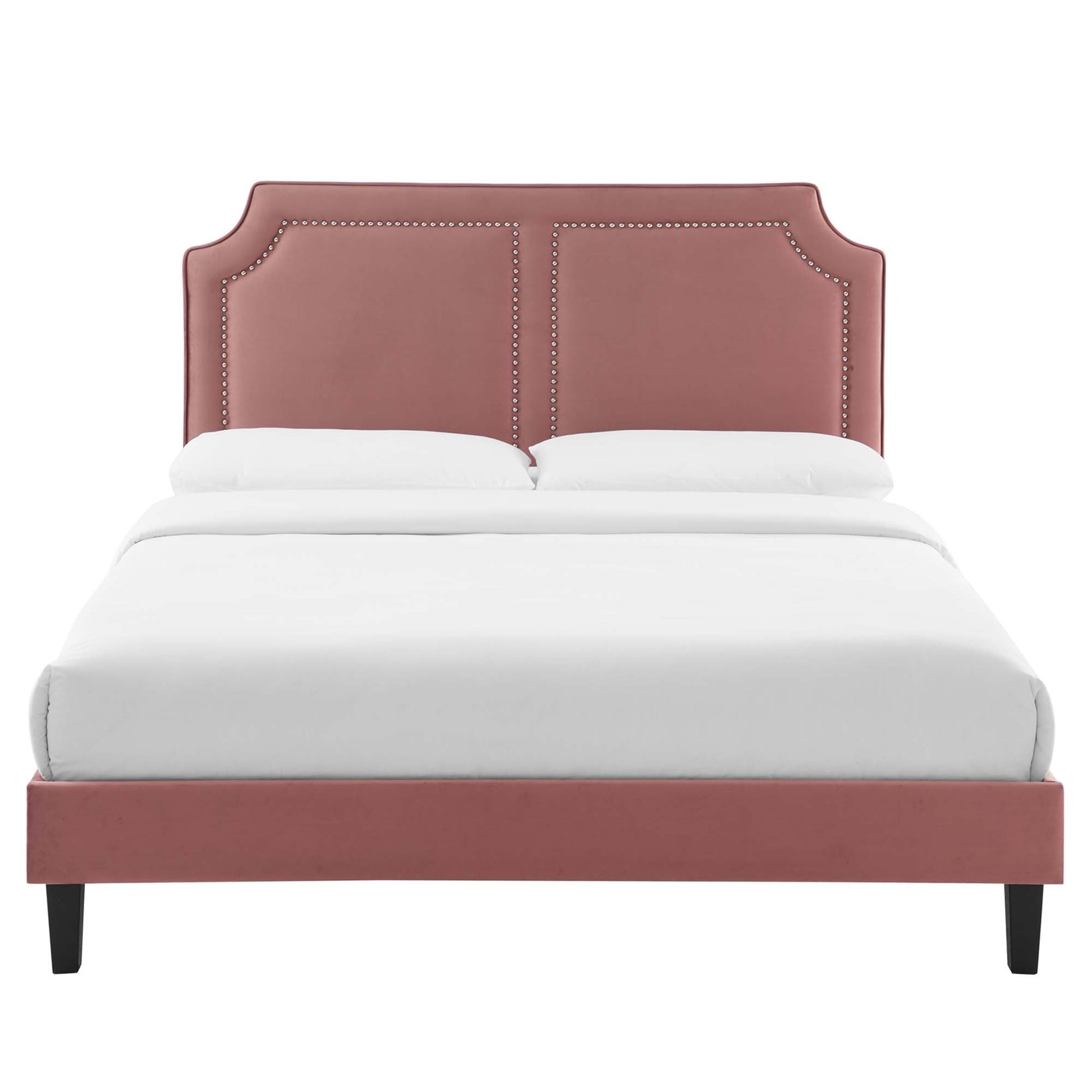 Novi Tapered Wood Leg Performance Velvet King Bed