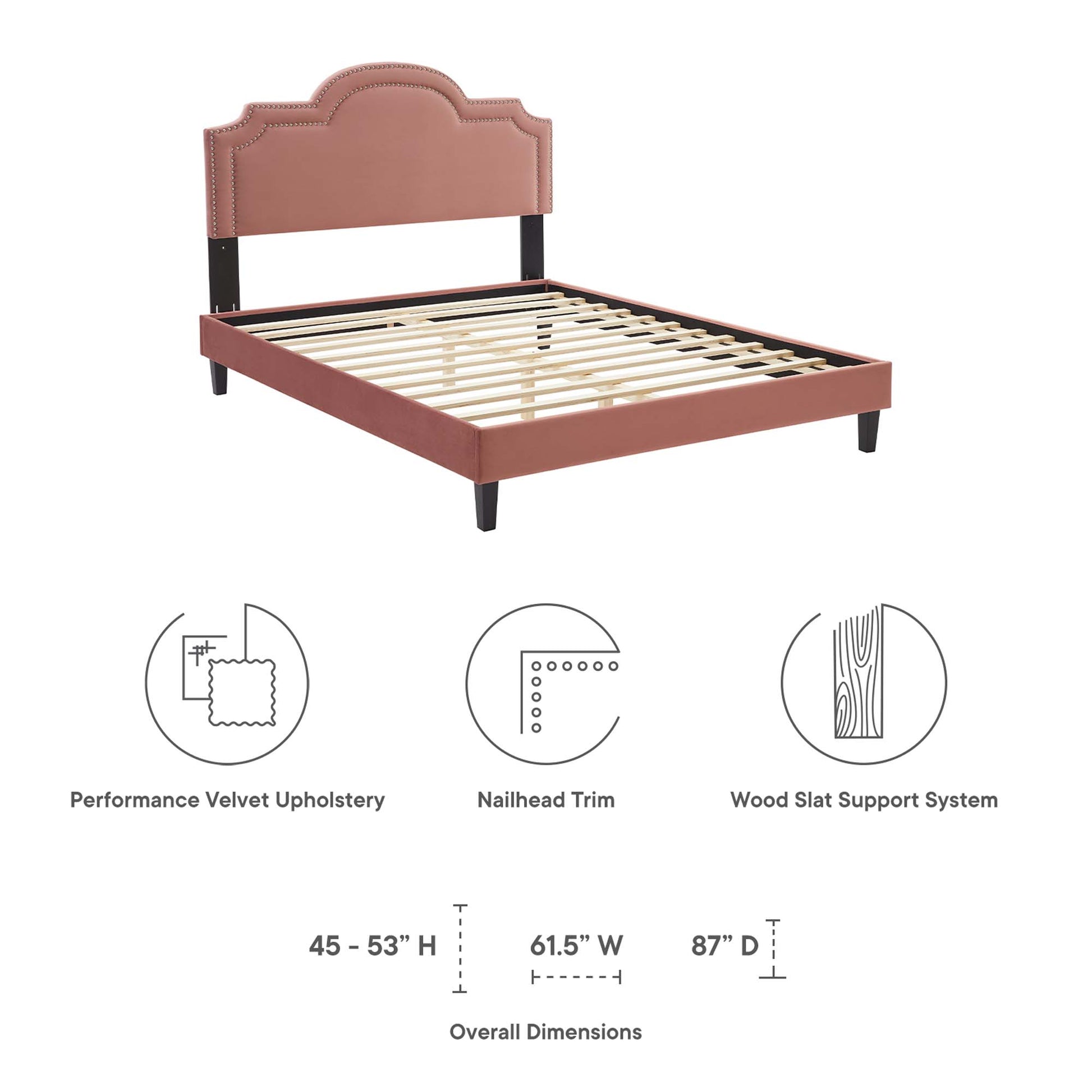 Aviana Performance Velvet King Bed - Navy