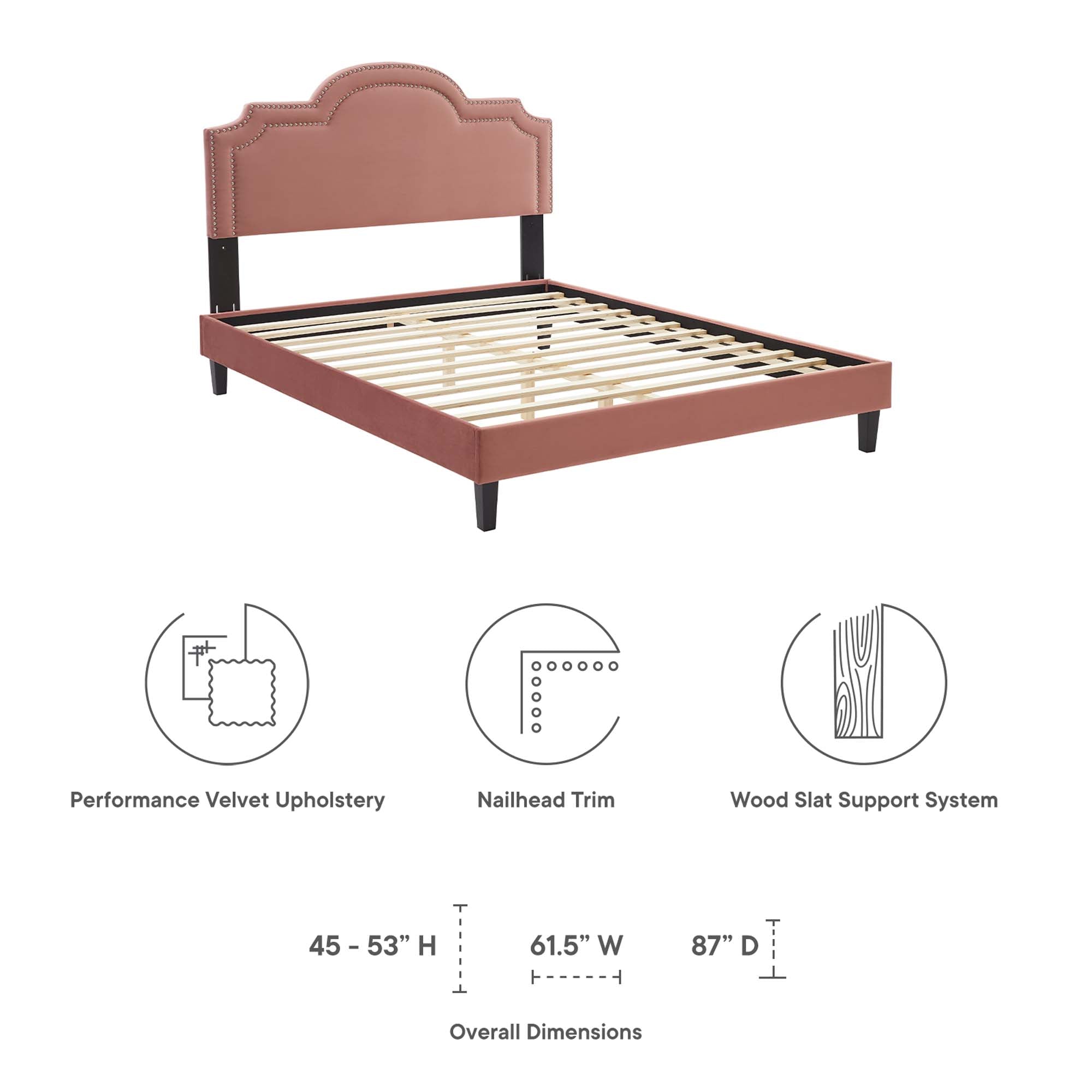 Aviana Performance Velvet King Bed - Navy