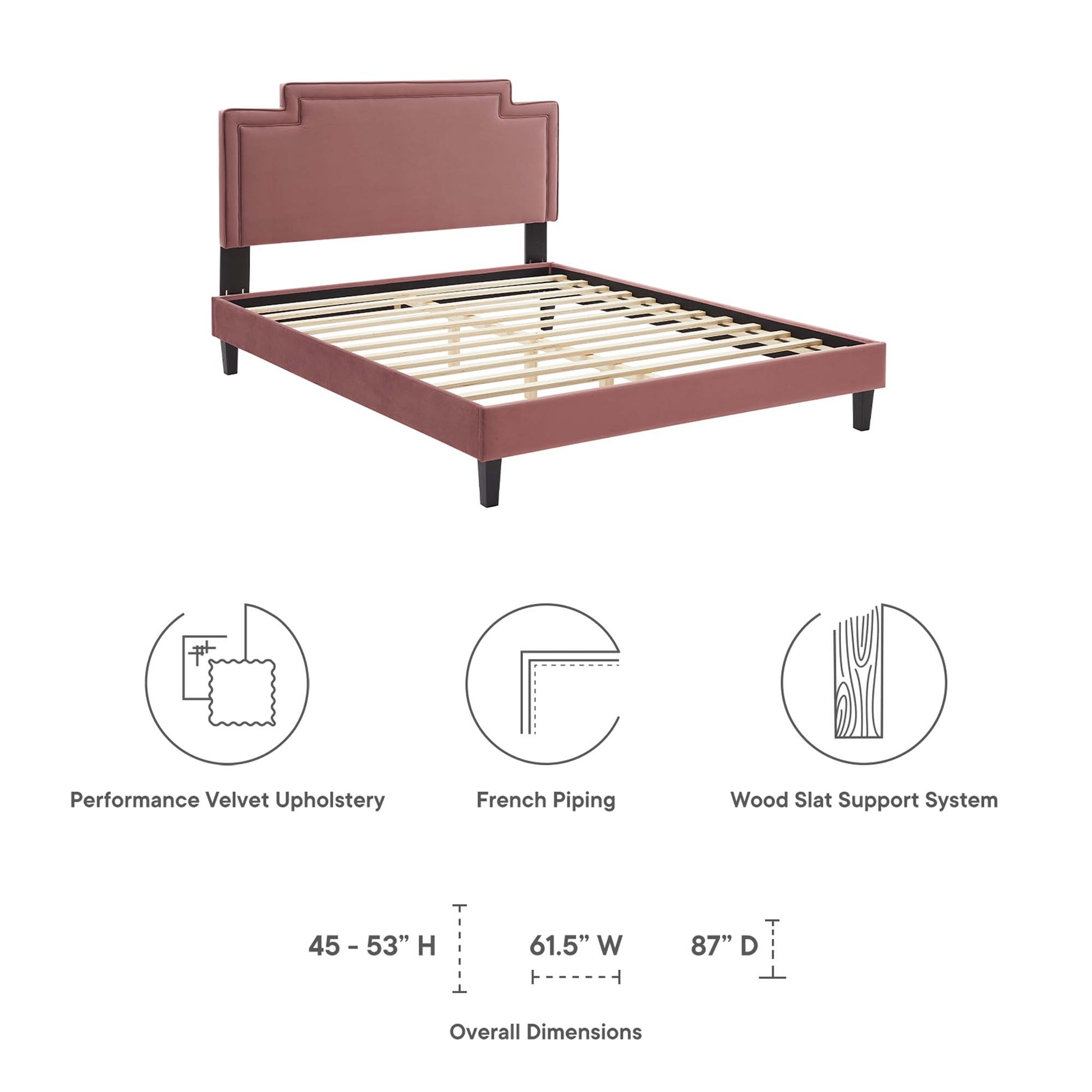 Liva Performance Velvet King Bed - Navy