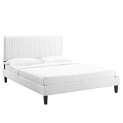 Peyton Performance Velvet Full Platform Bed - White