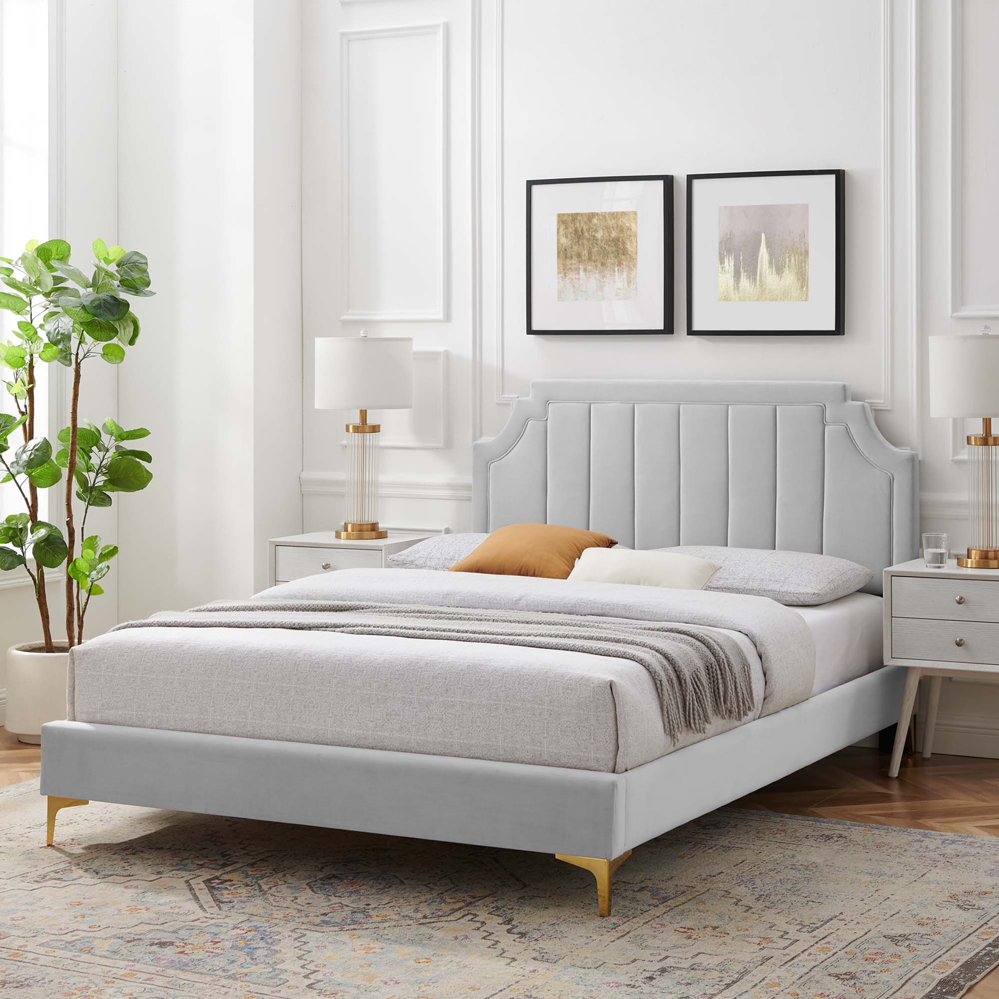 Sienna Performance Velvet Full Platform Bed