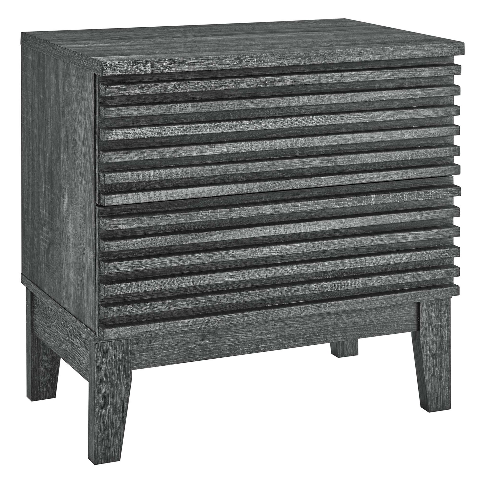 Render Two-Drawer Nightstand - Charcoal