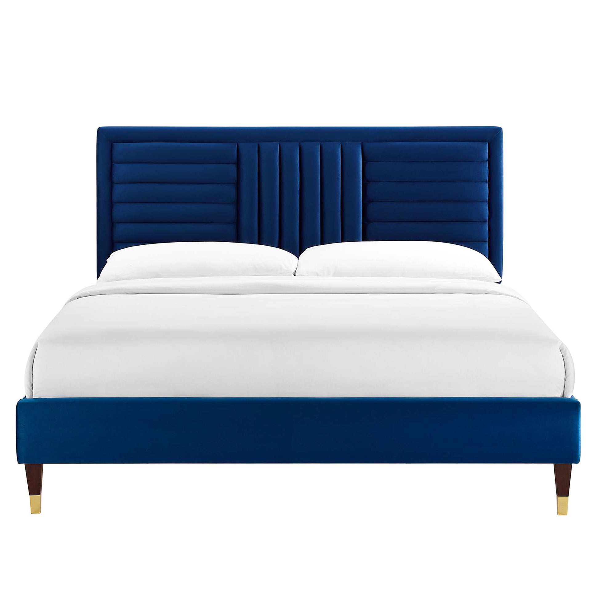 Sofia Channel Tufted Performance Velvet Full Platform Bed