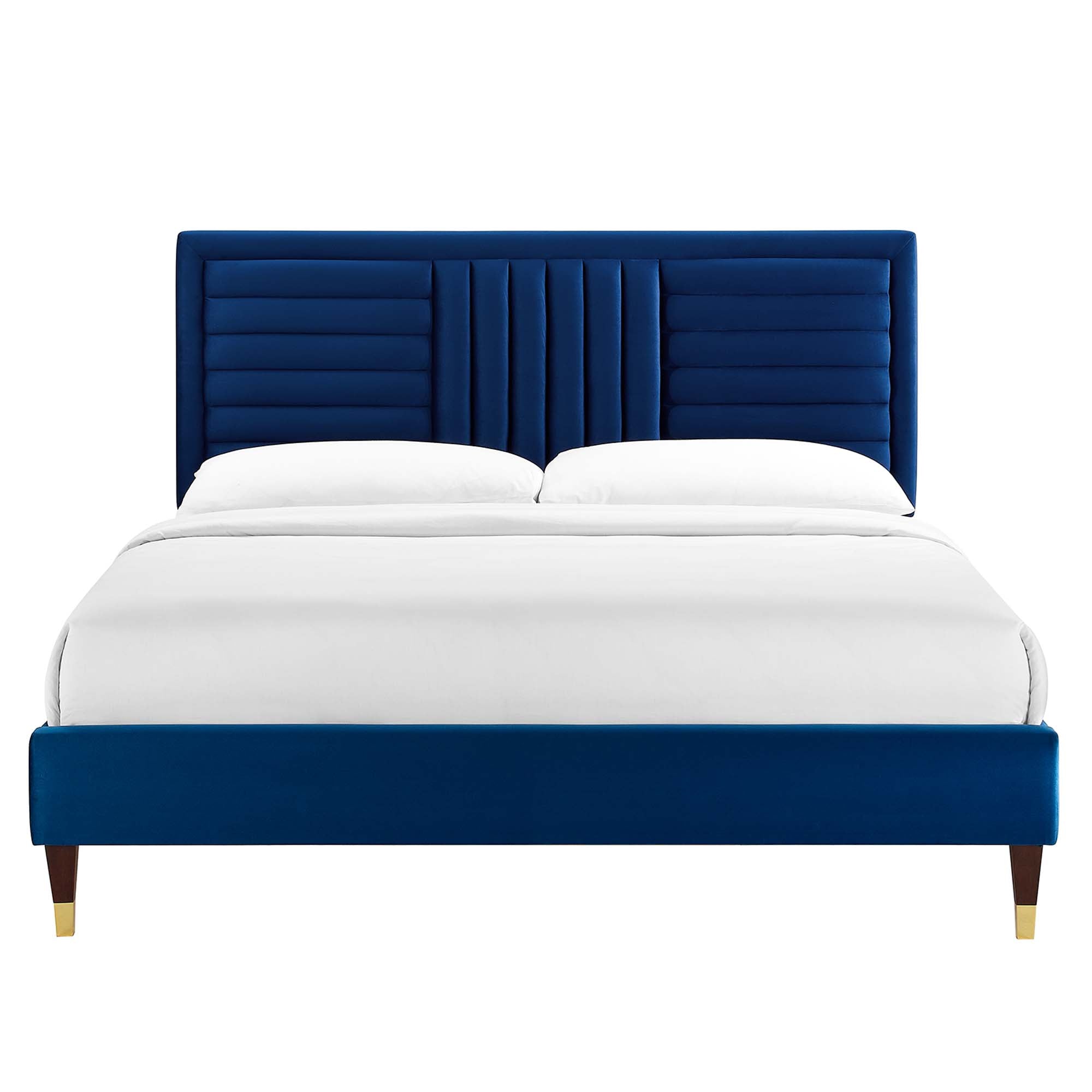 Sofia Channel Tufted Performance Velvet Full Platform Bed