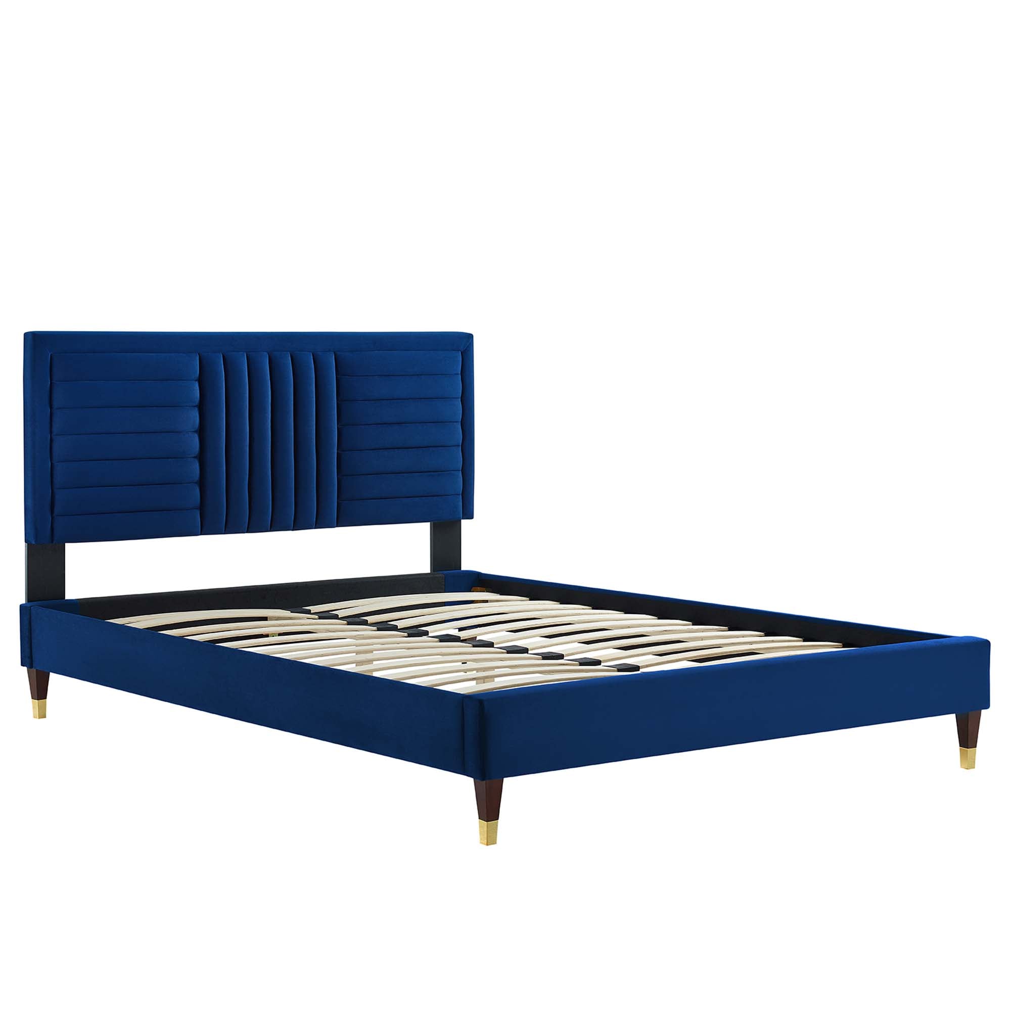 Sofia Channel Tufted Performance Velvet Full Platform Bed