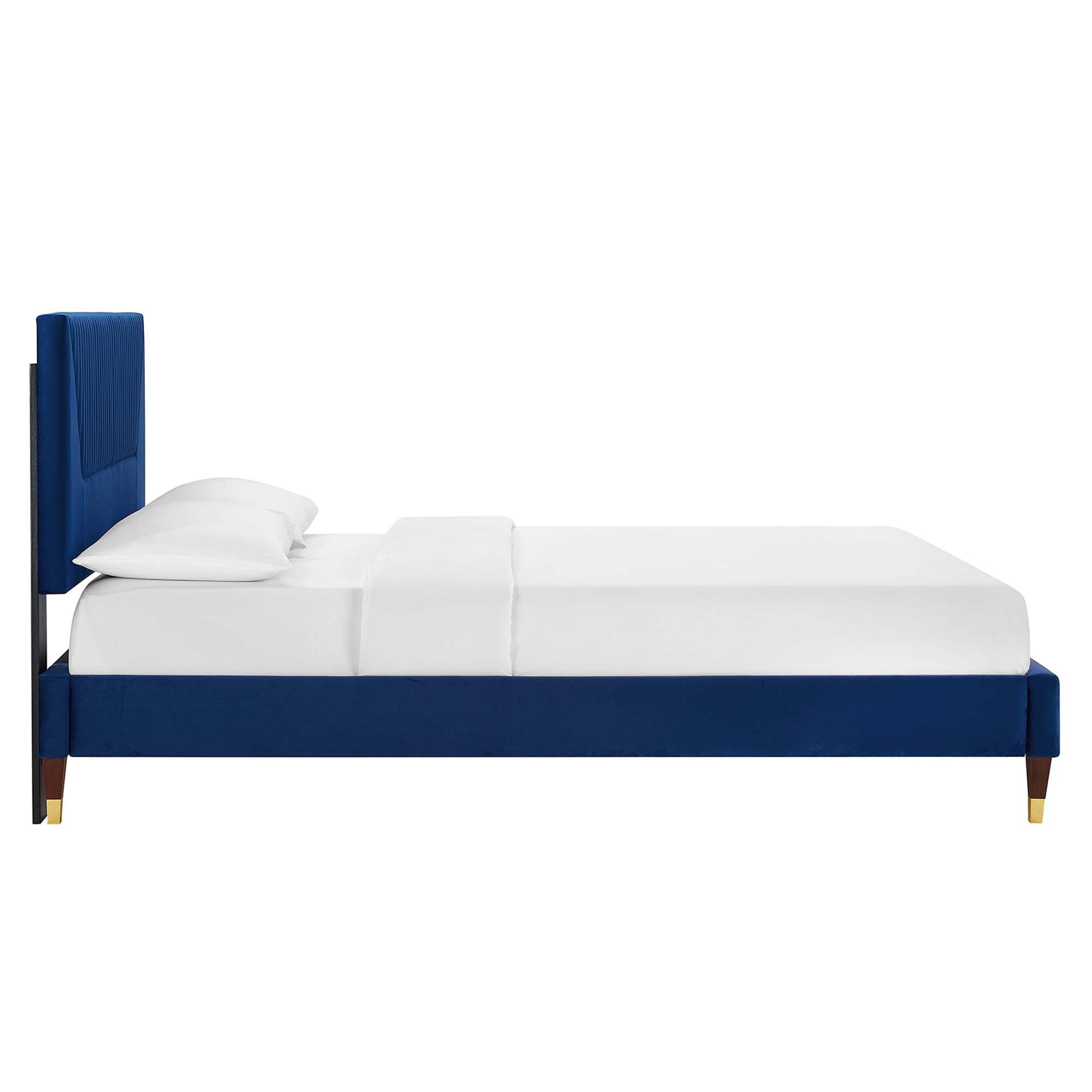 Yasmine Channel Tufted Performance Velvet Full Platform Bed