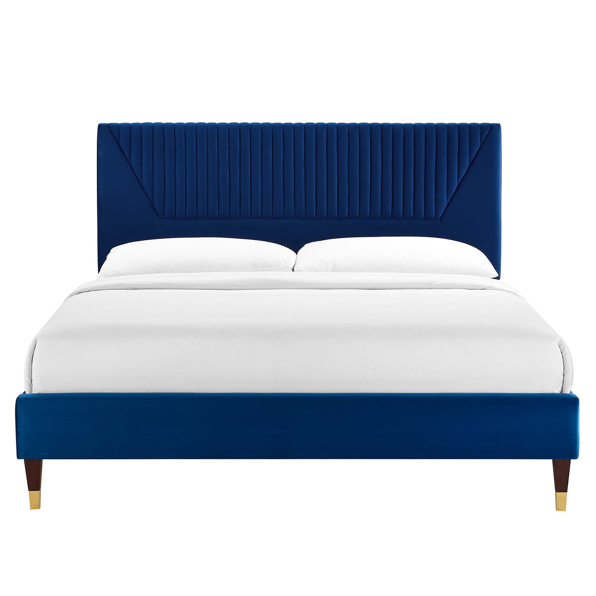 Yasmine Channel Tufted Performance Velvet Full Platform Bed