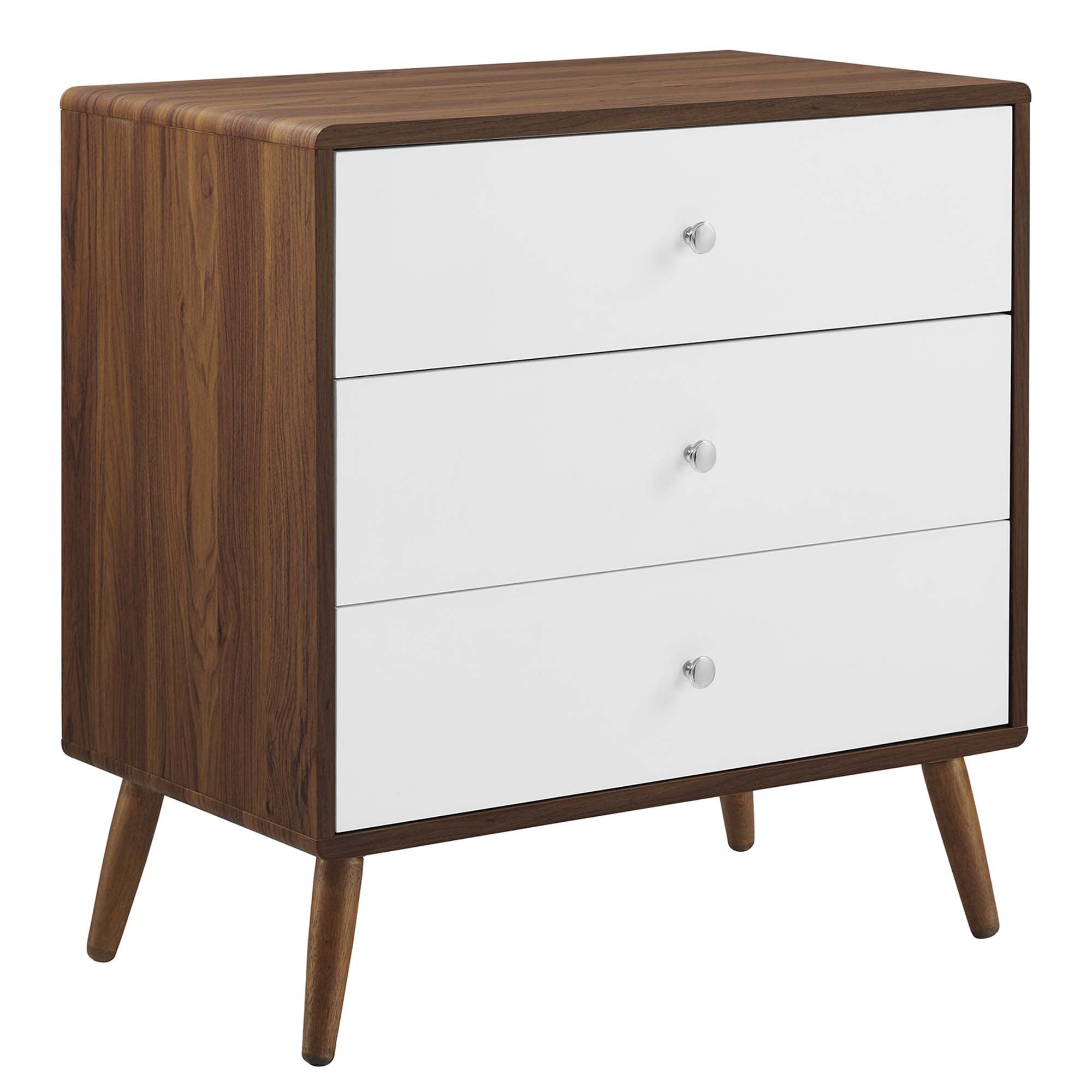 Transmit 3-Drawer Chest - Walnut White