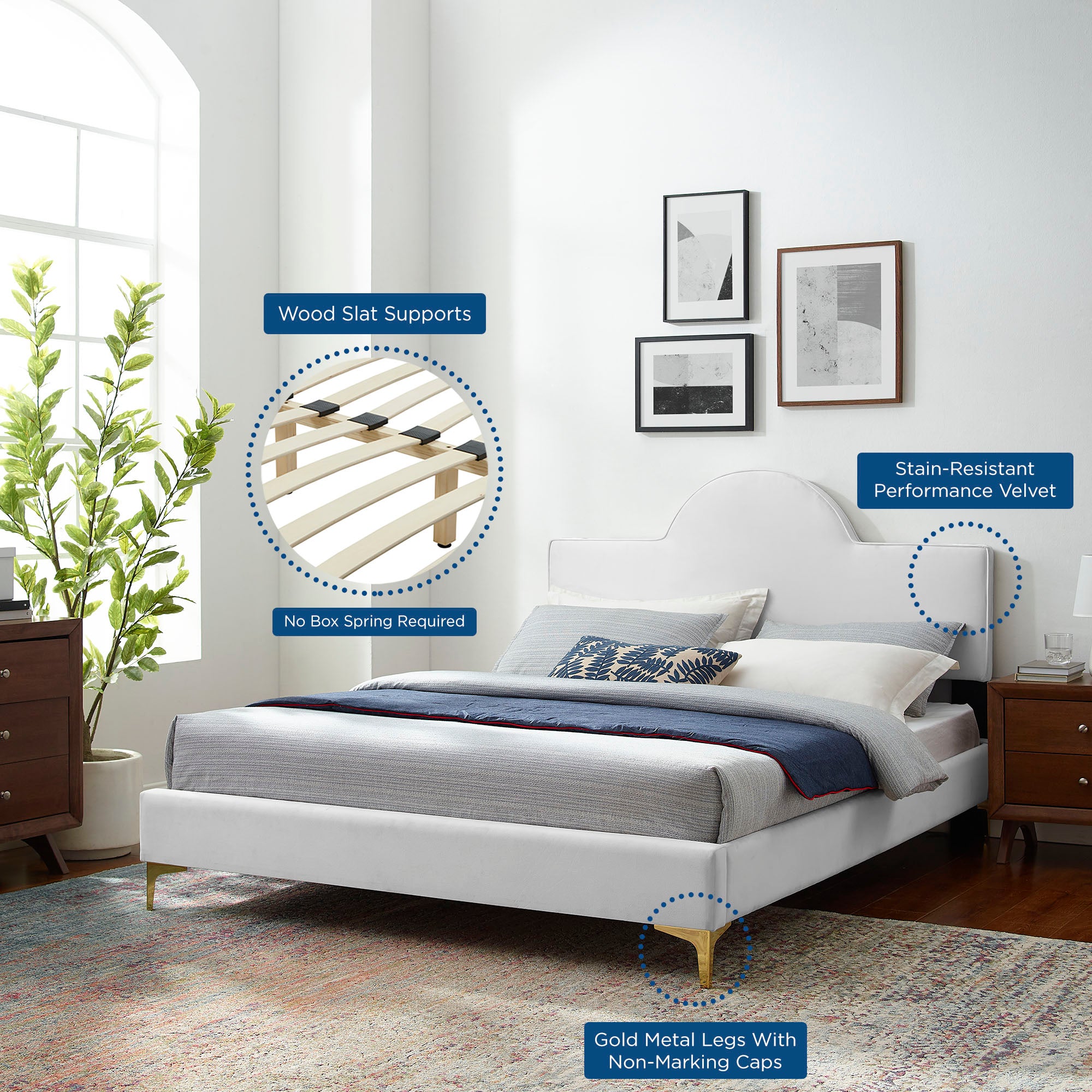 Sunny Performance Velvet Bed