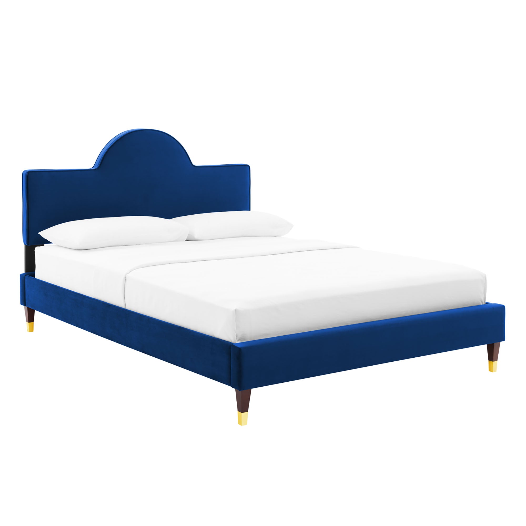 Aurora Performance Velvet Full Bed - Navy