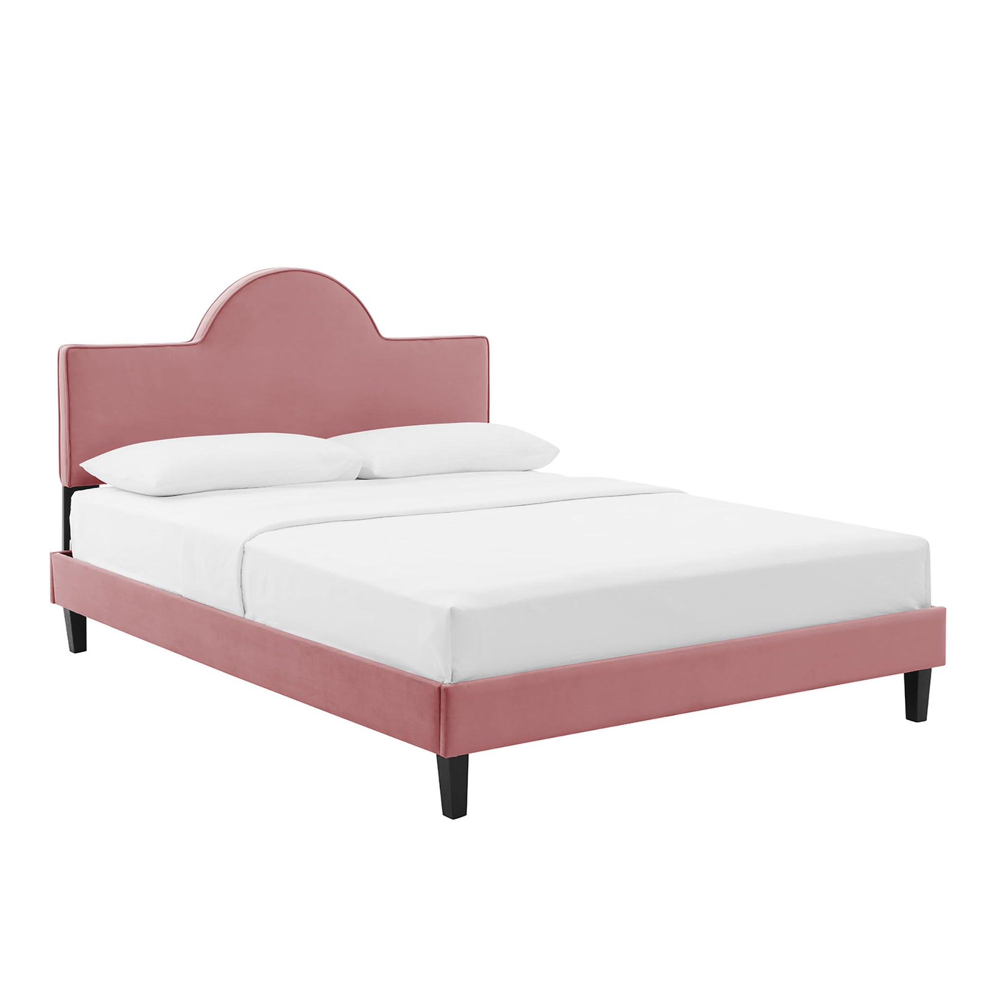 Soleil Performance Velvet Twin Bed - Dusty Rose