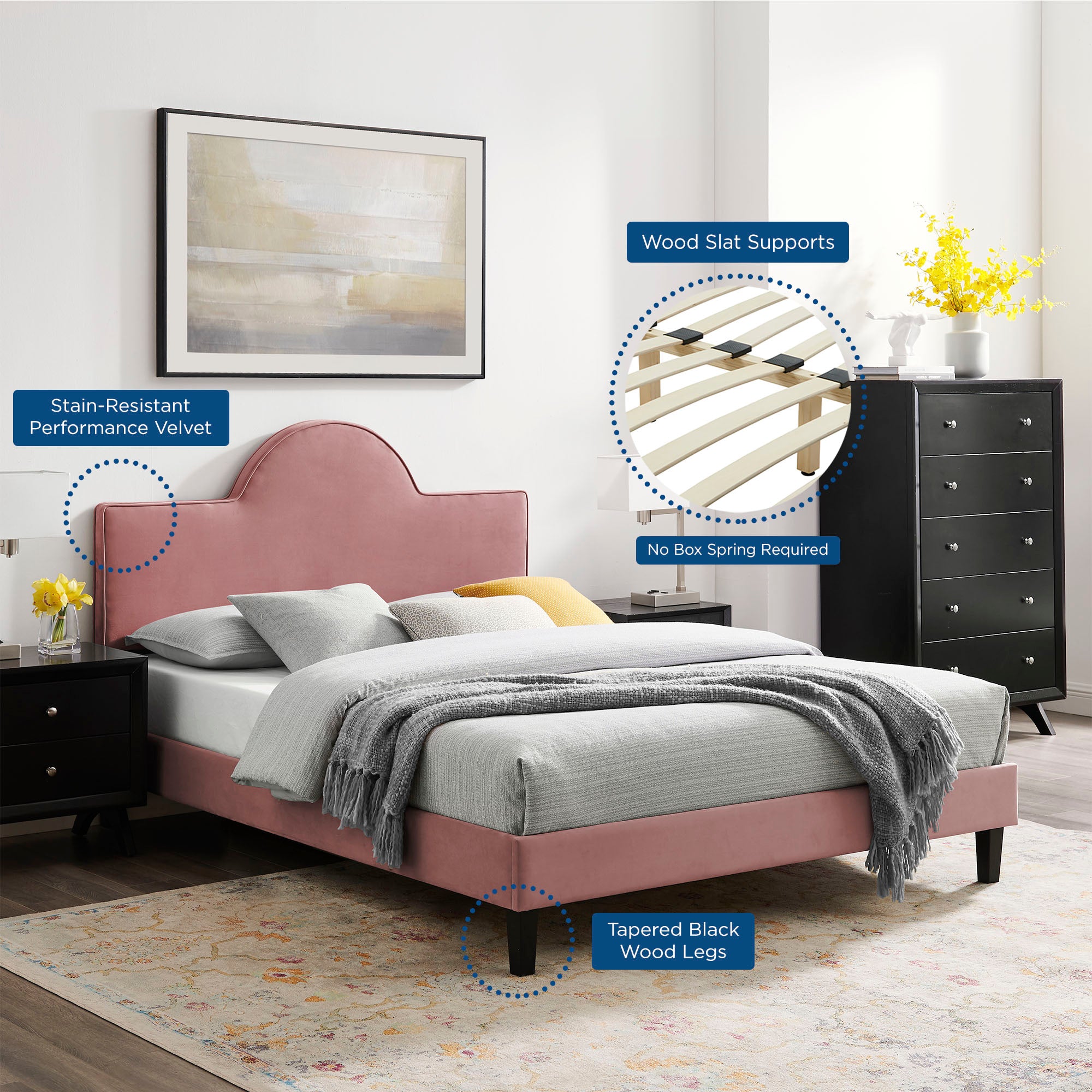 Soleil Performance Velvet Twin Bed
