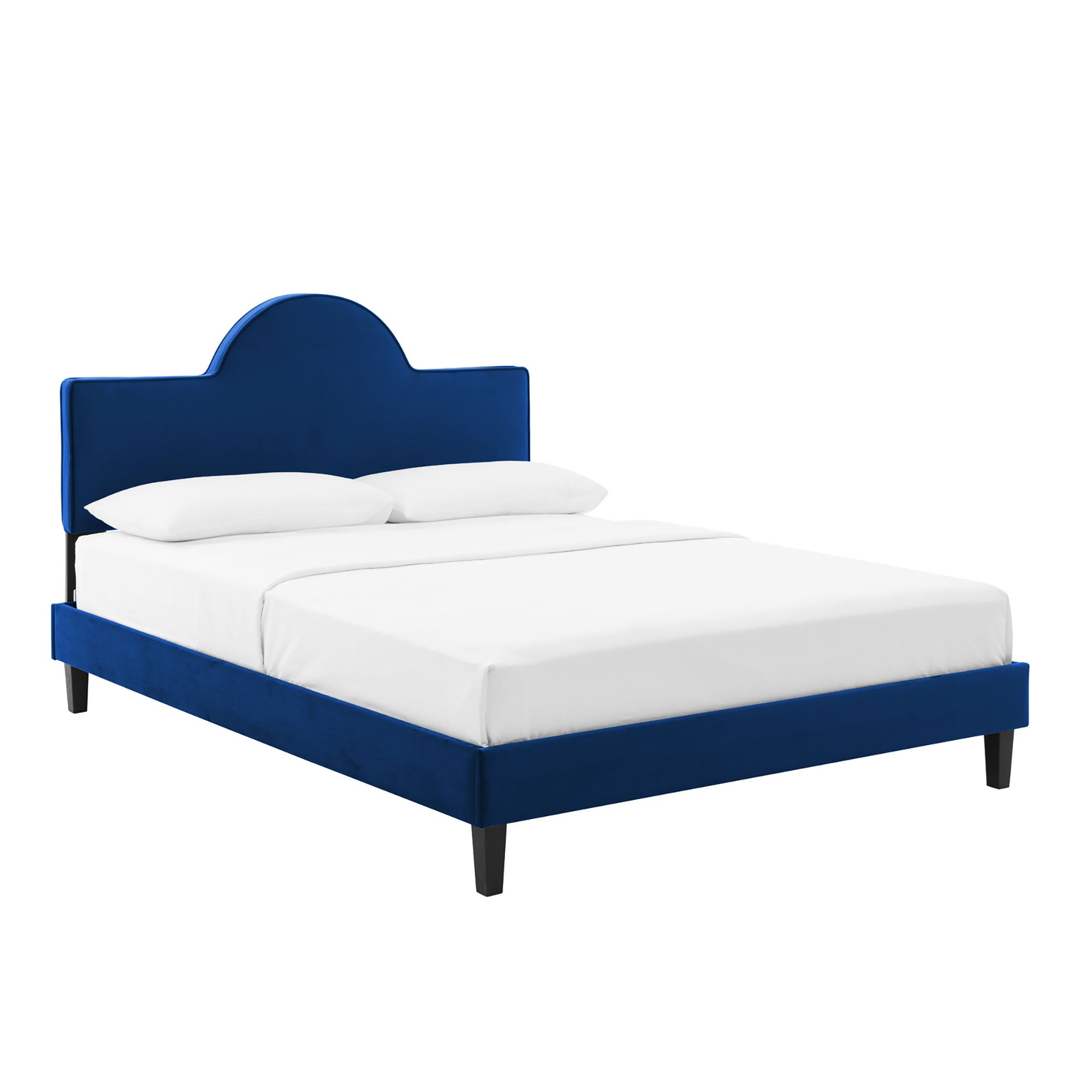 Soleil Performance Velvet Bed - Navy