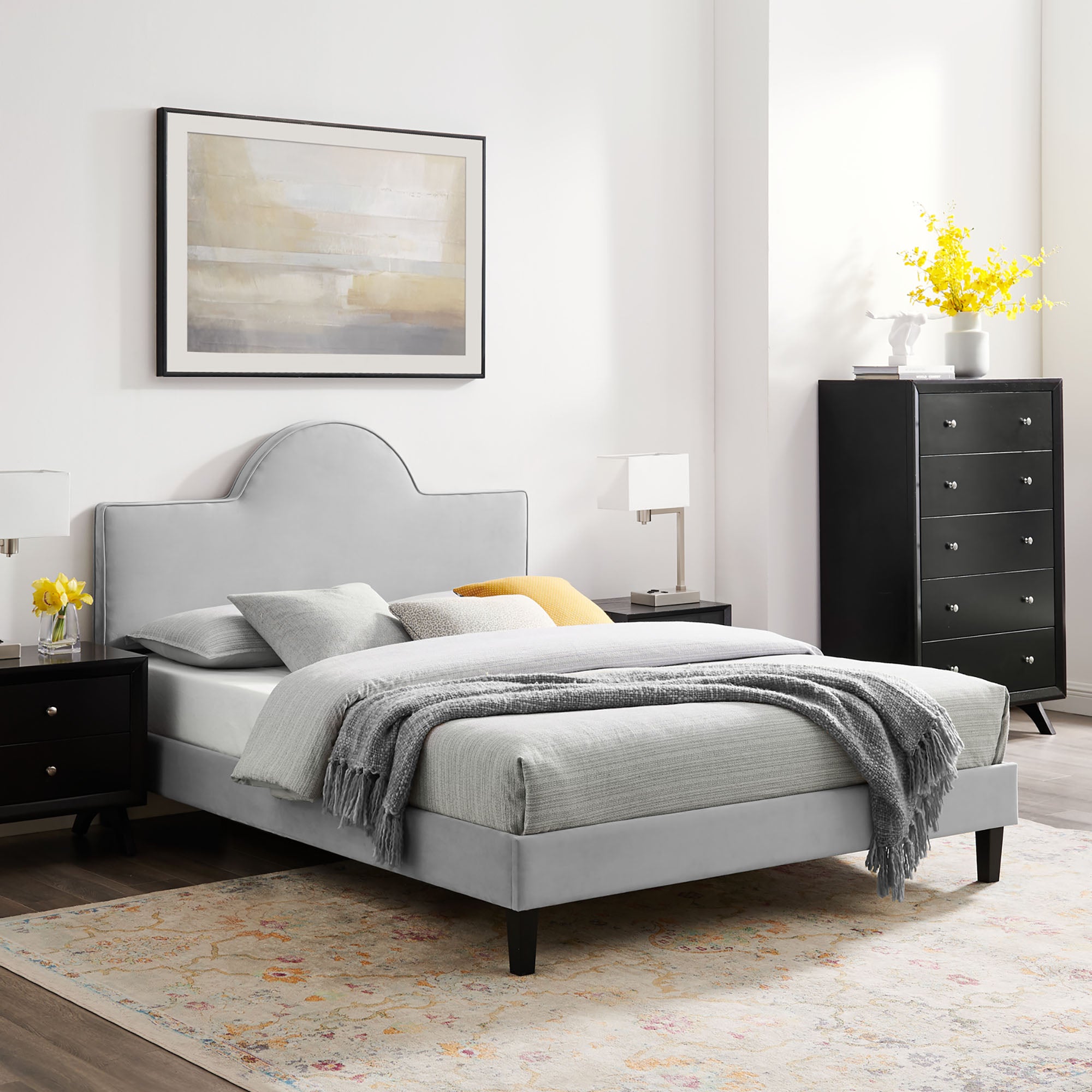 Soleil Performance Velvet King Bed