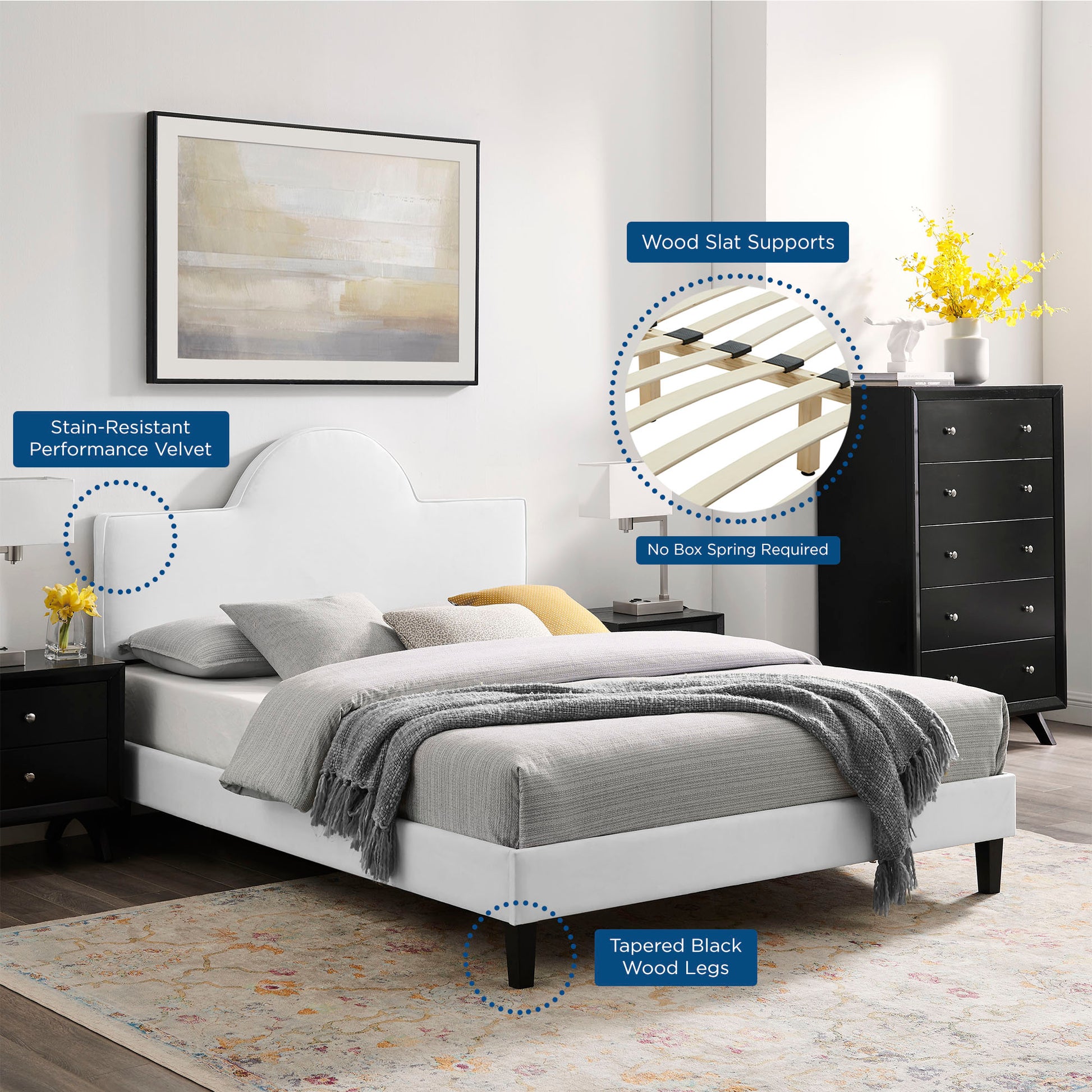 Soleil Performance Velvet King Bed