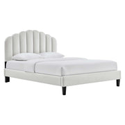 Daisy Performance Velvet Full Platform Bed - Light Gray