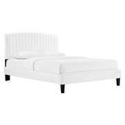 Alessi Performance Velvet Twin Platform Bed - White