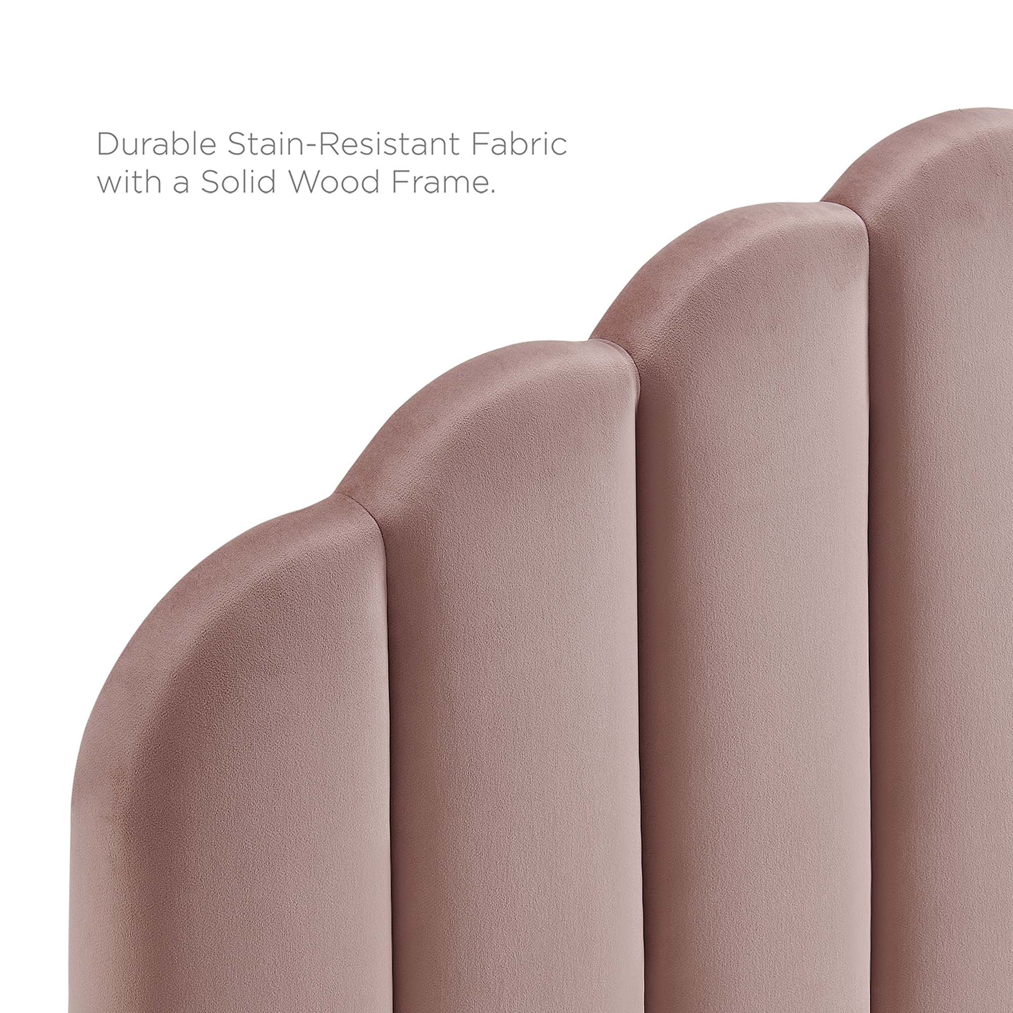 Daisy Performance Velvet Twin Platform Bed - Pink