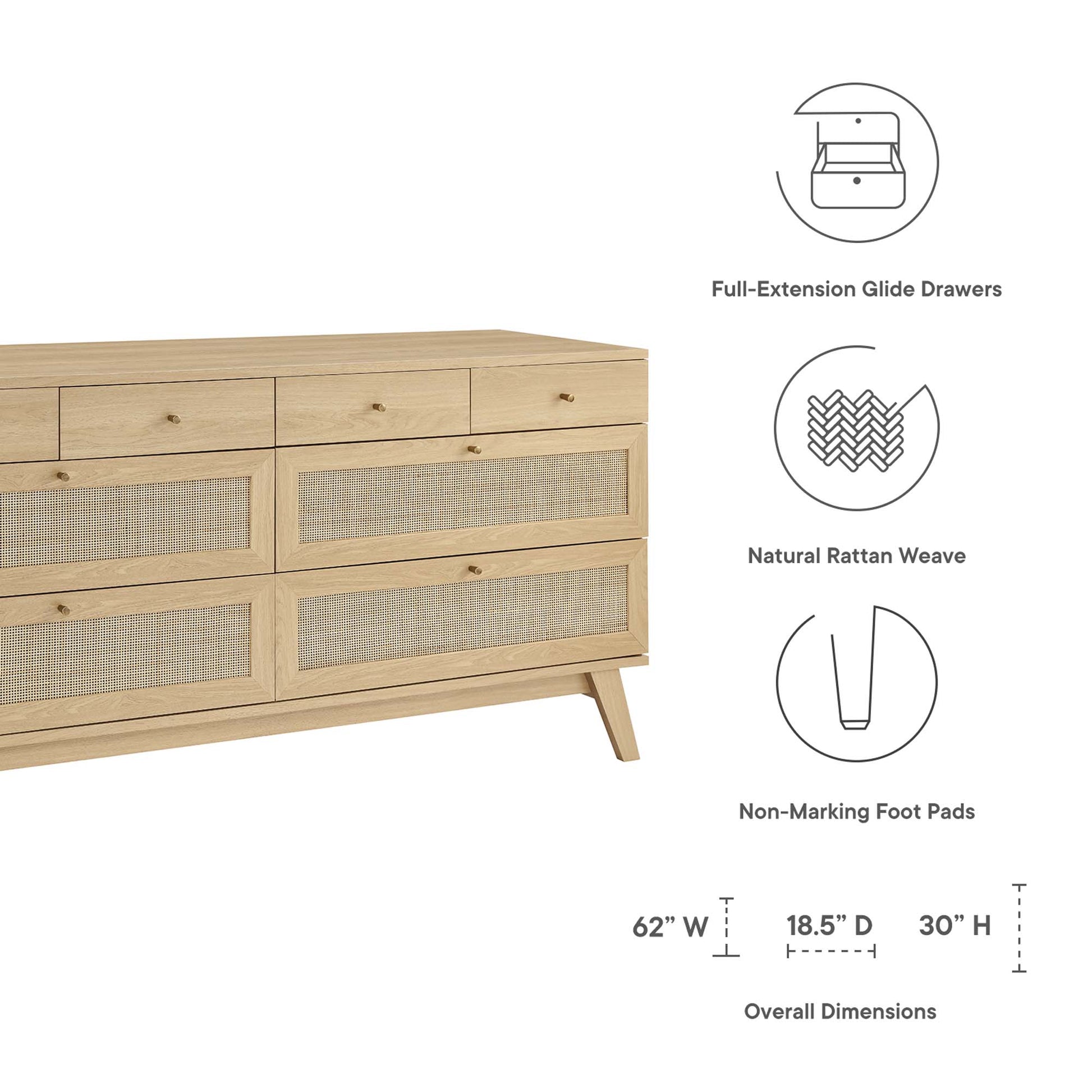 Soma 8-Drawer Dresser - Walnut