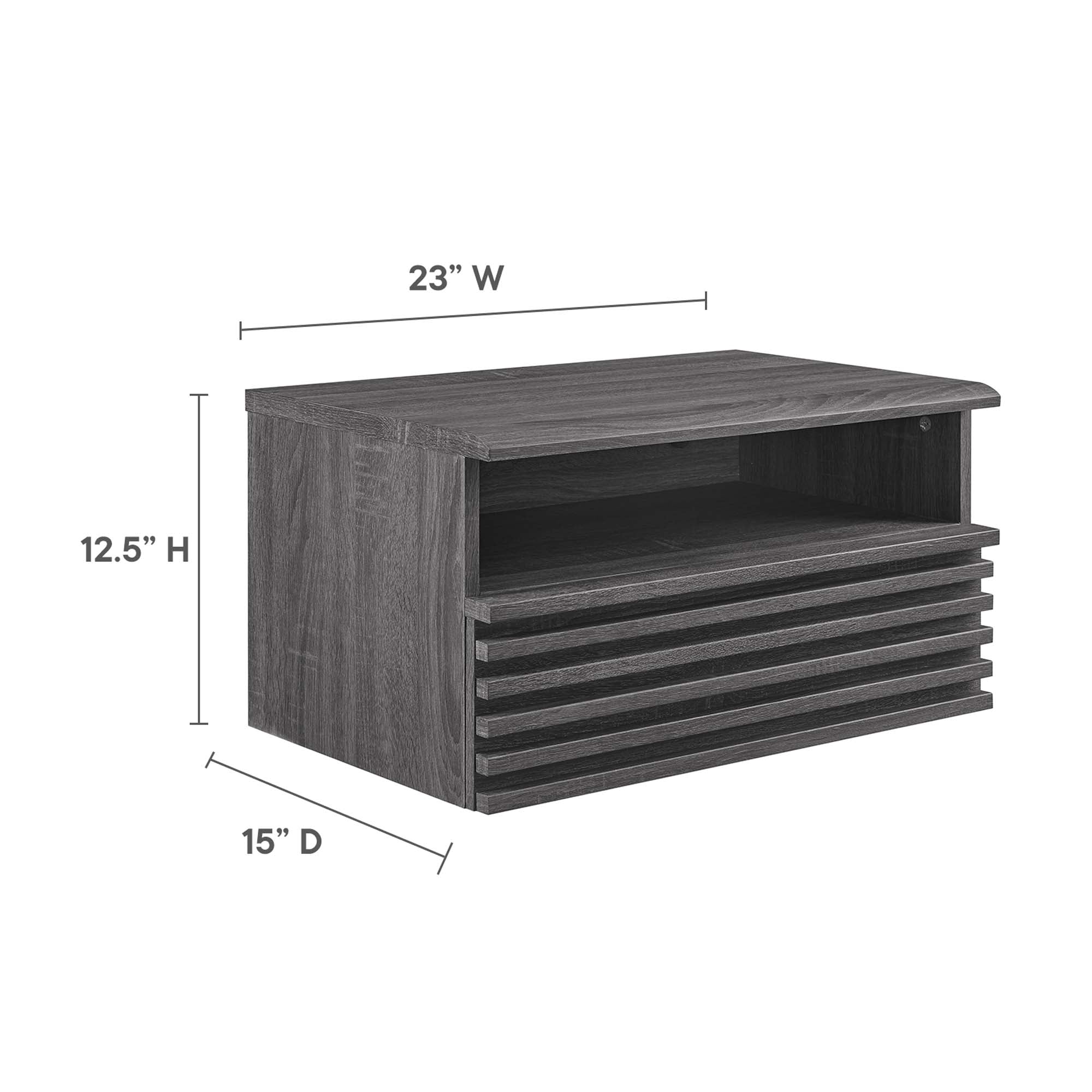 Render Wall-Mount Nightstand - Oak