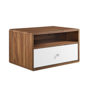 Transmit Wall Mount Nightstand - Walnut White