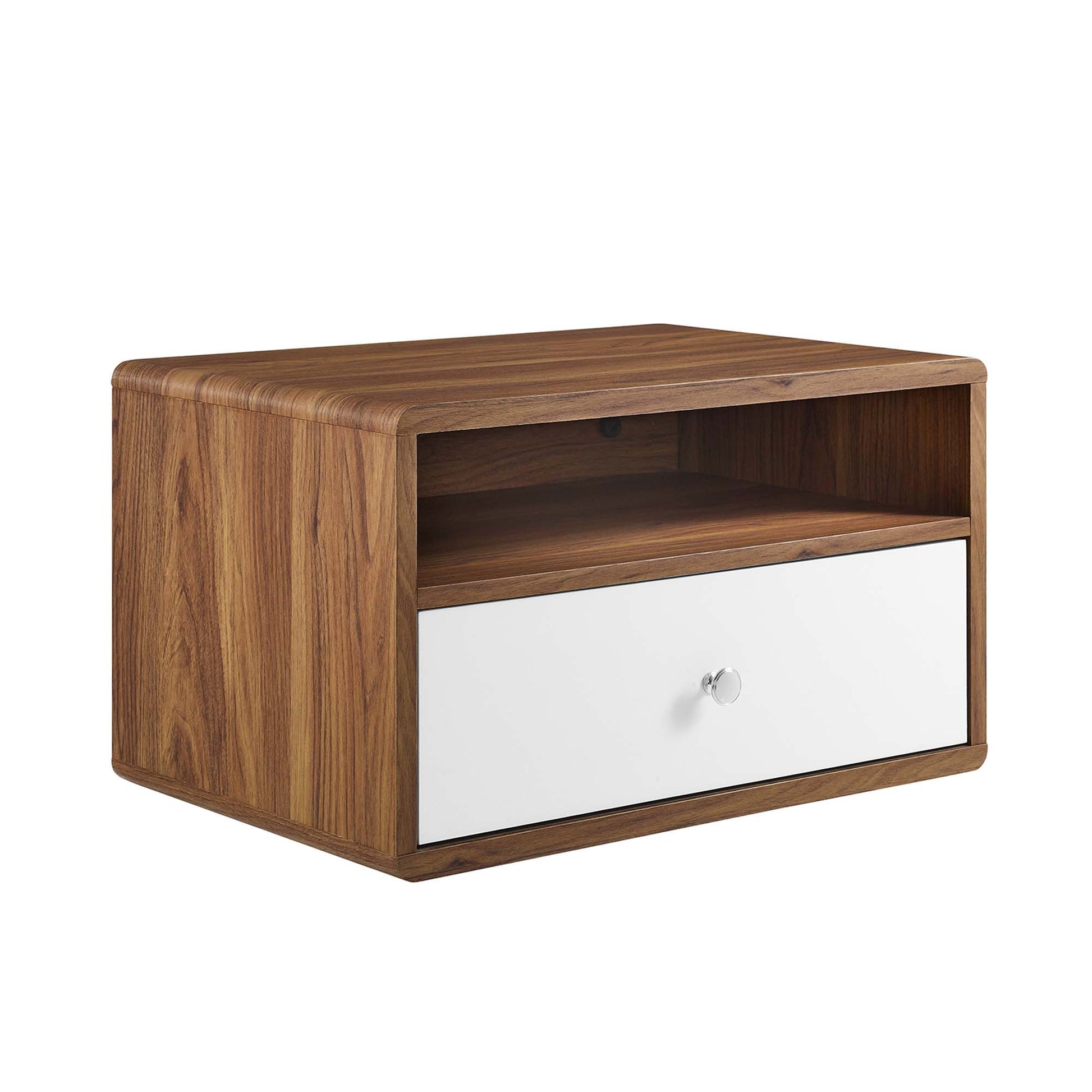 Transmit Wall Mount Nightstand - Walnut White