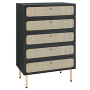 Chaucer 5-Drawer Chest - Black