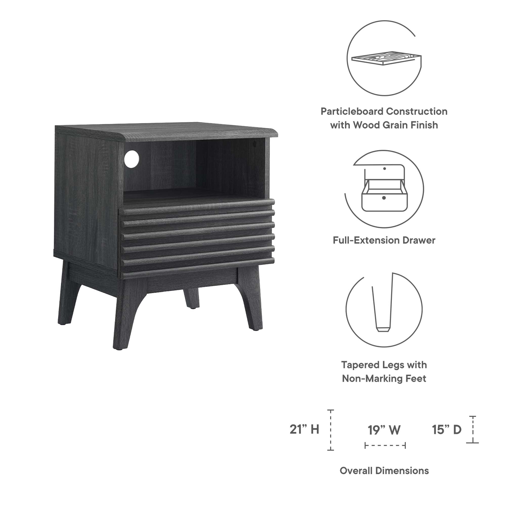Render Nightstand - Oak