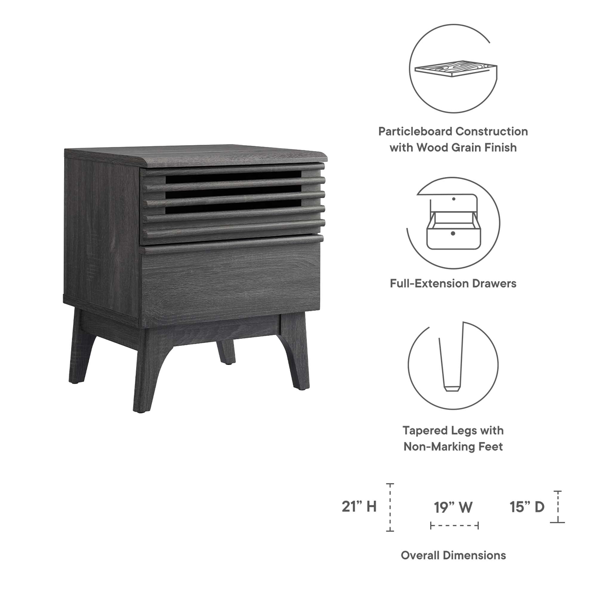 Render Nightstand - Oak