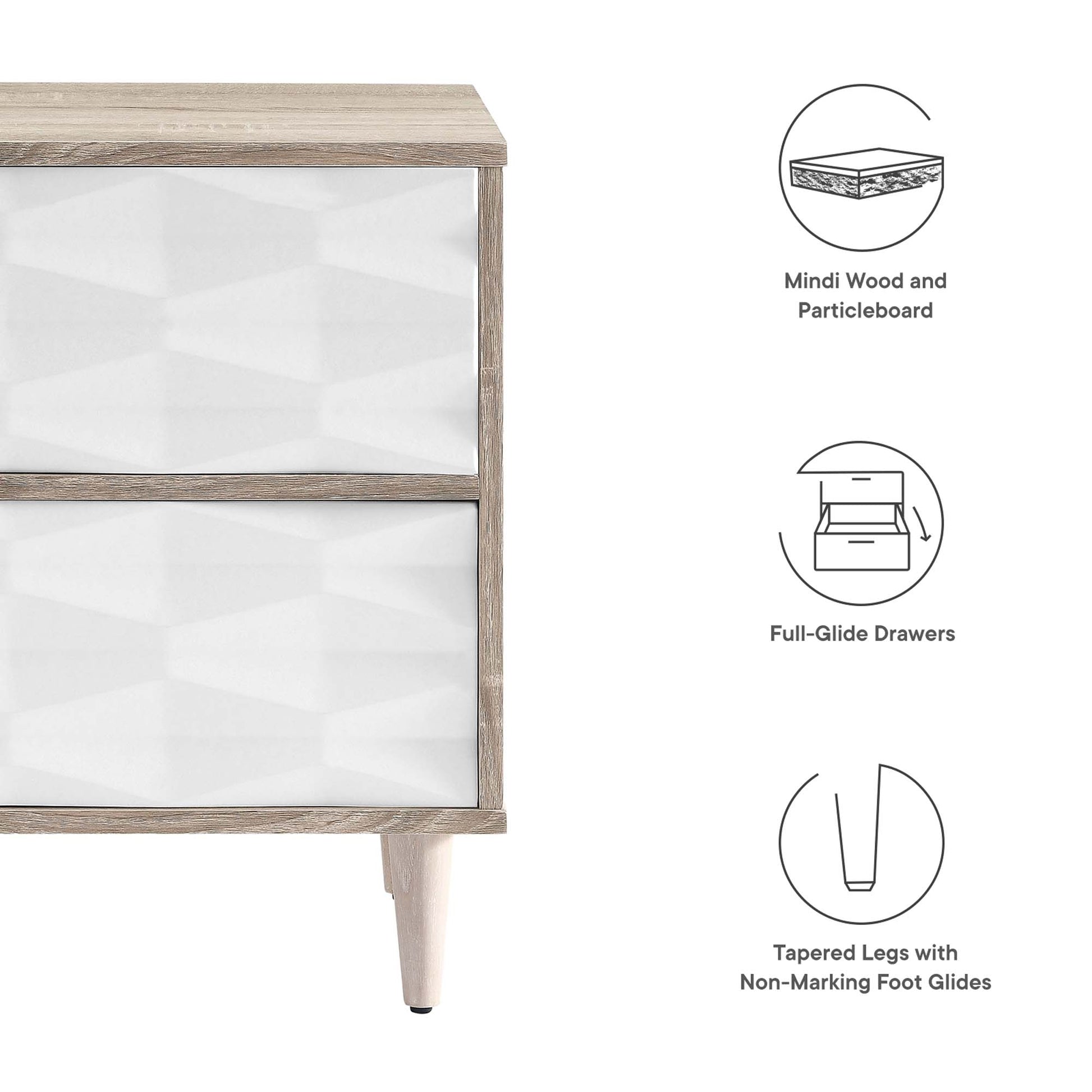 Vespera 2-Drawer Nightstand - Walnut