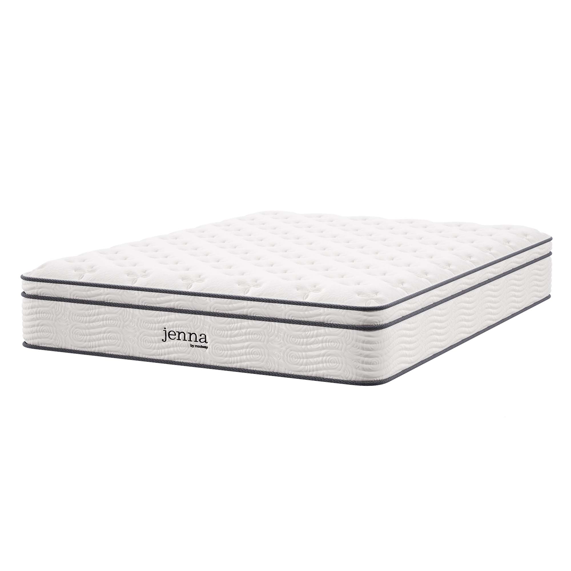 Jenna 12" Innerspring and Foam Queen Mattress - White