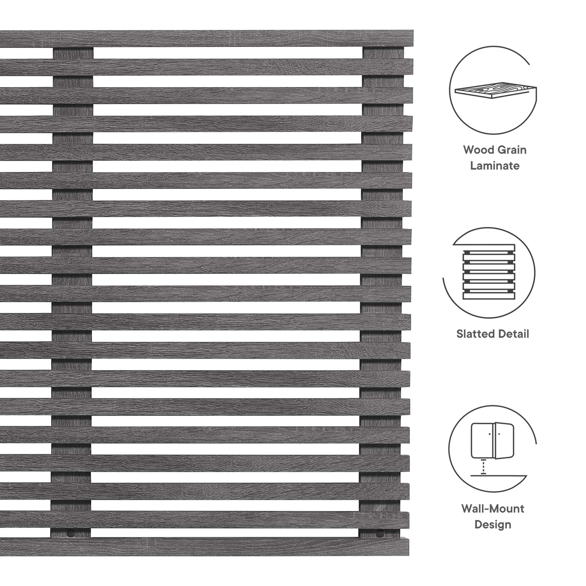Render Wall Mount King Headboard - Oak