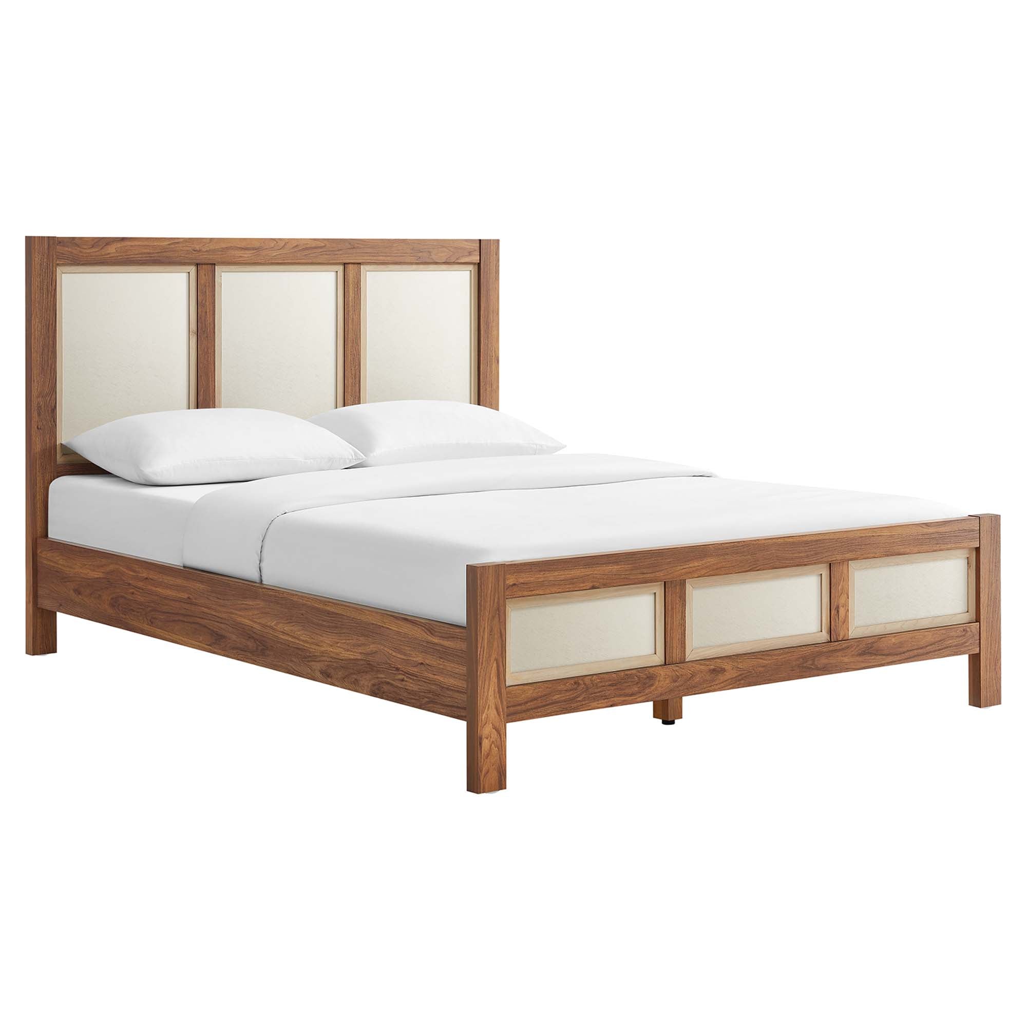 Capri Wood Grain Platform Bed - Walnut