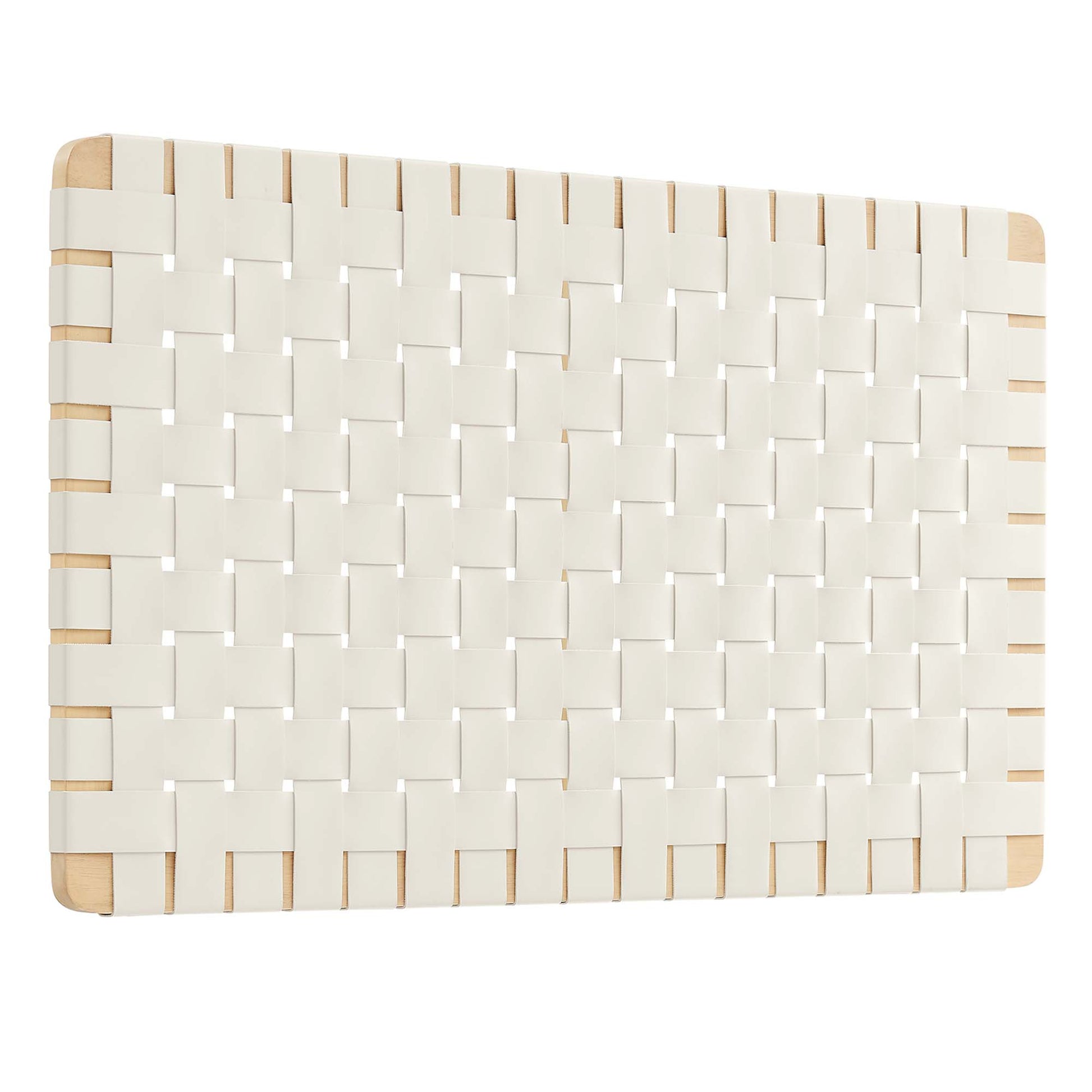 Sparta Weave Wall-Mount Vegan Leather Headboard - Natural Beige