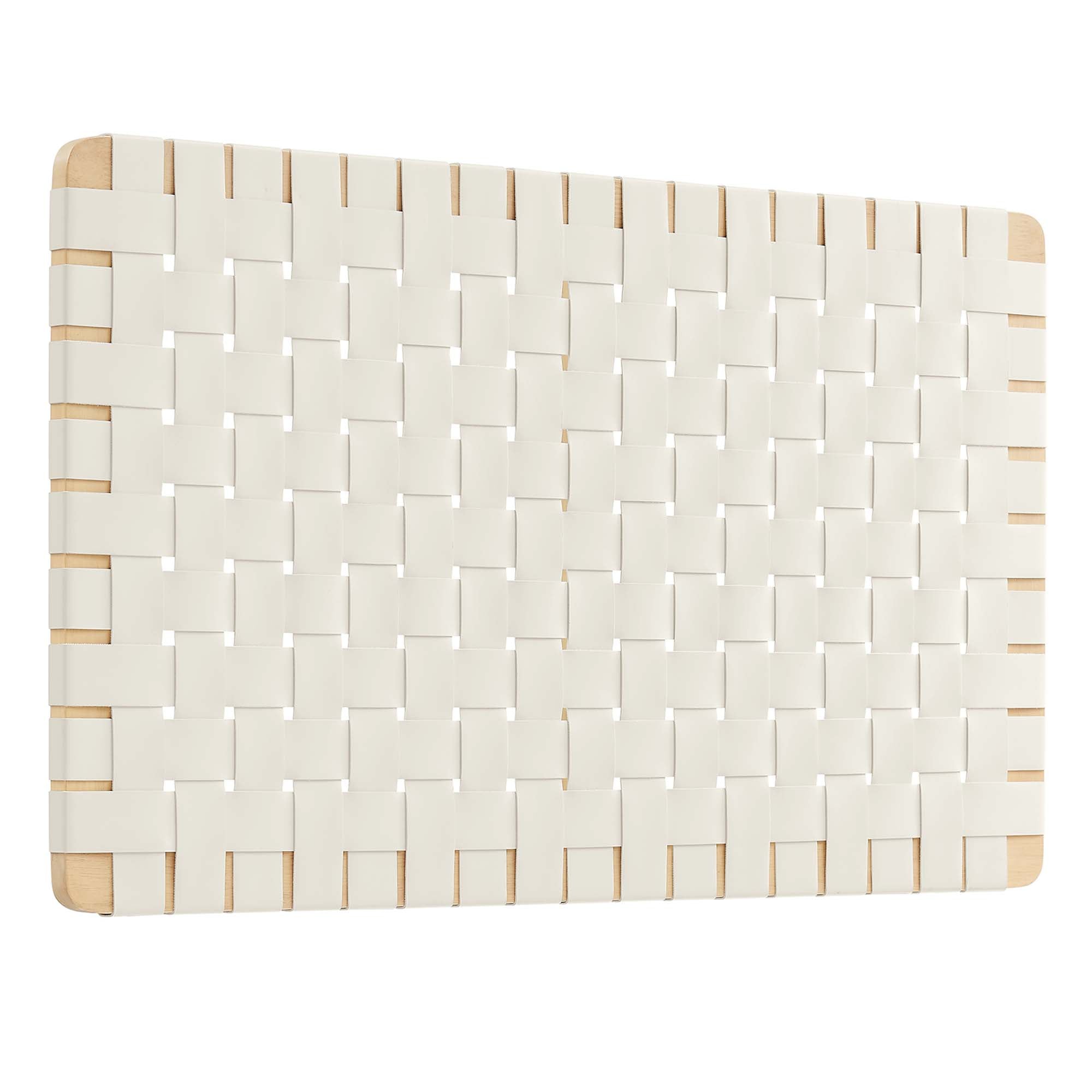 Sparta Weave Wall-Mount Vegan Leather Headboard - Natural Beige