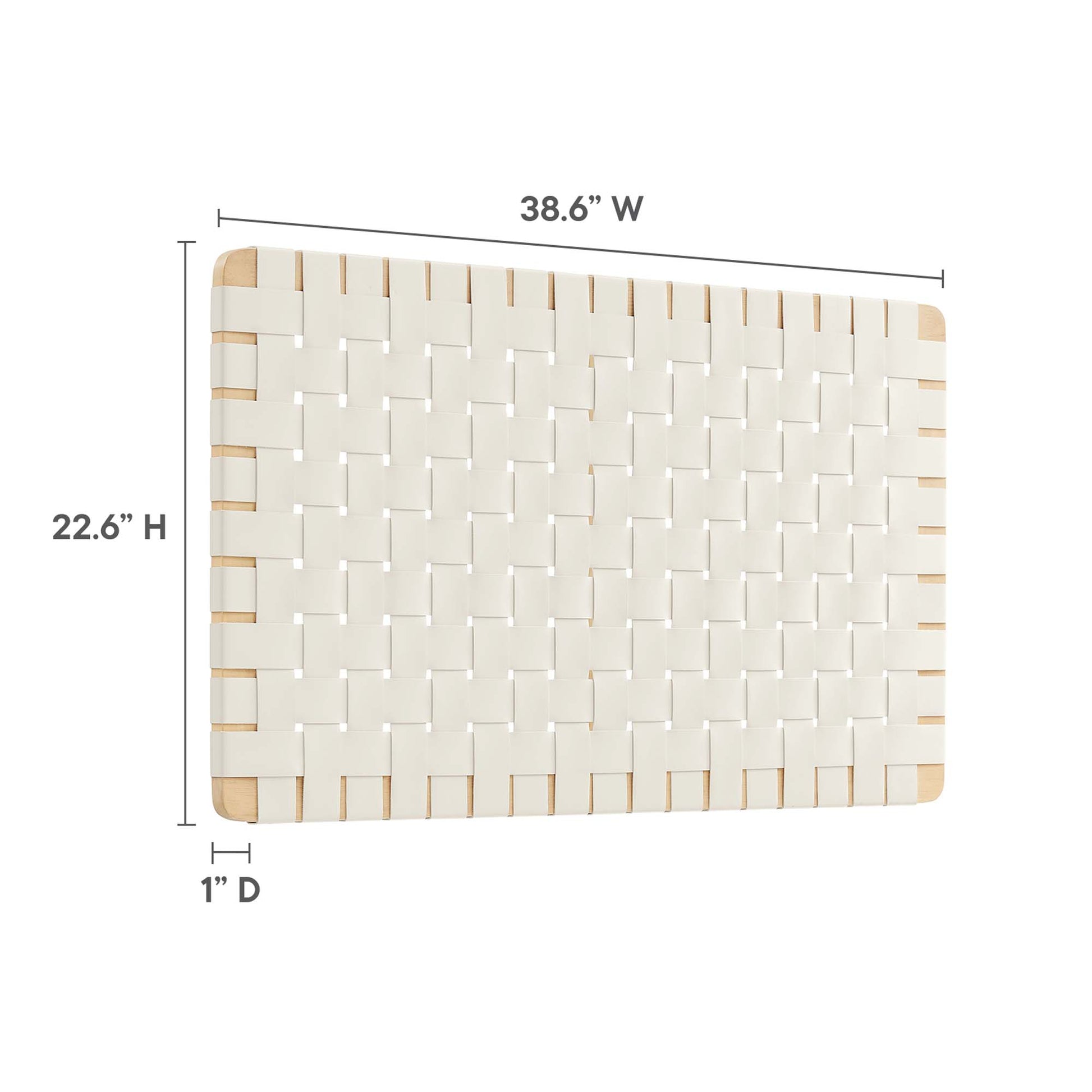 Sparta Weave Wall-Mount Vegan Leather Headboard - Walnut Black