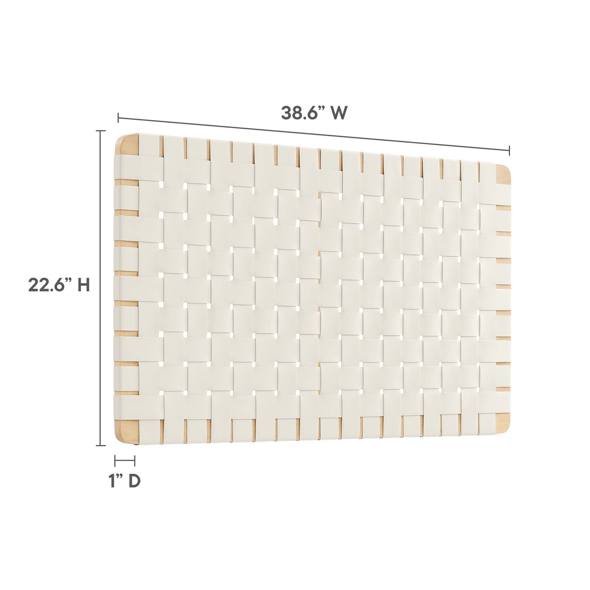 Sparta Weave Wall-Mount Vegan Leather Headboard - Walnut Black