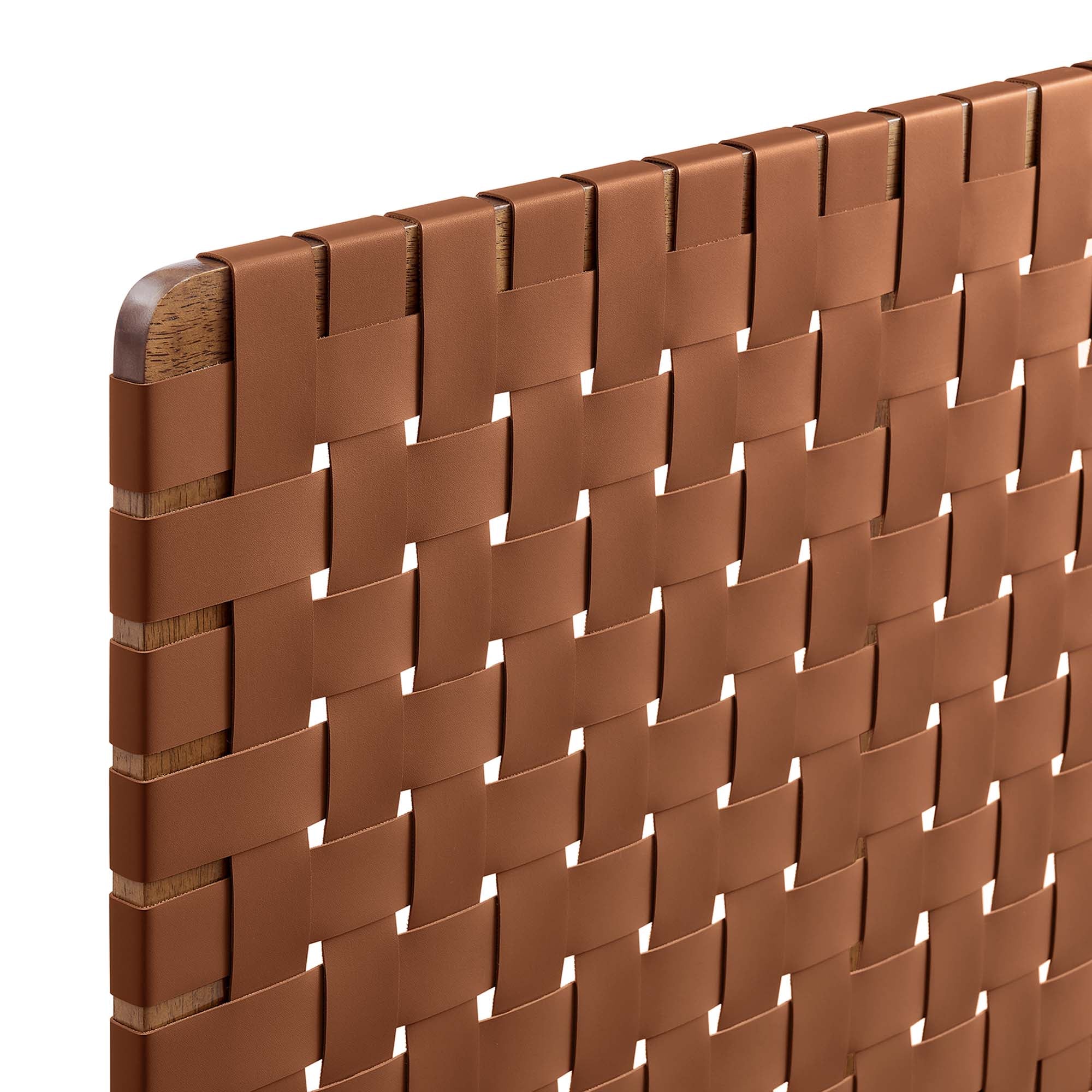 Sparta Weave Wall-Mount Vegan Leather Headboard