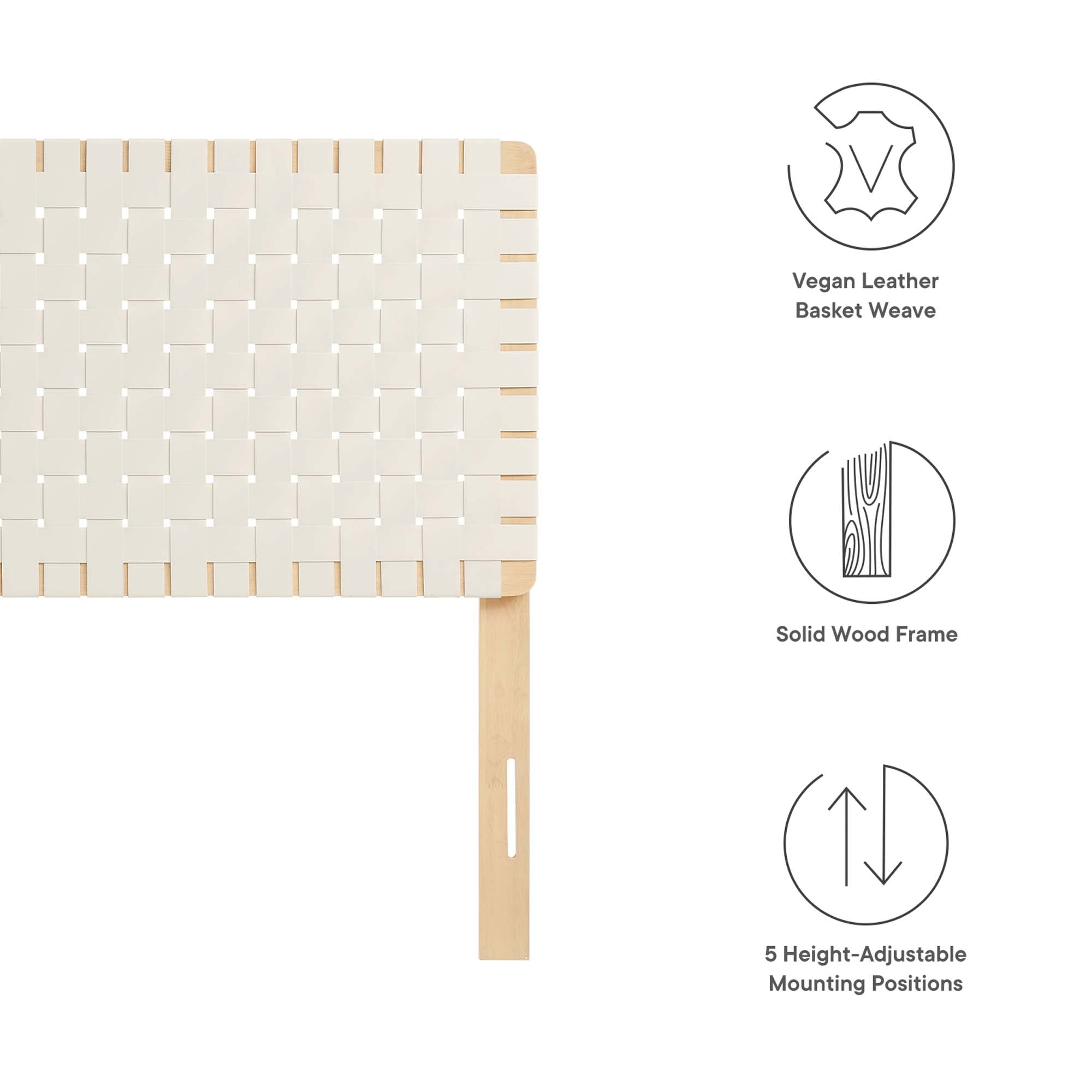 Sparta Weave Vegan Leather Headboard - Natural Brown