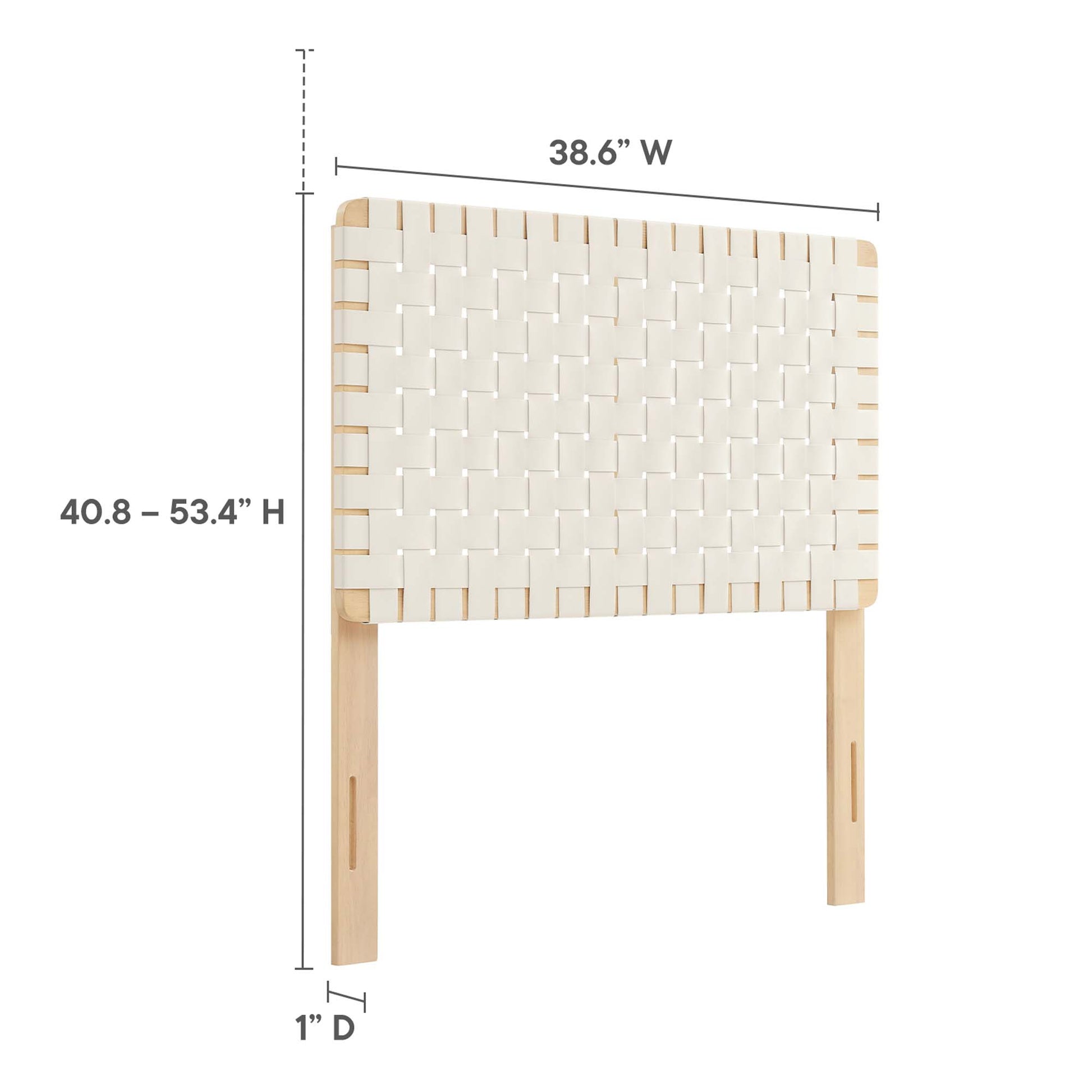 Sparta Weave Vegan Leather Headboard - Walnut Black