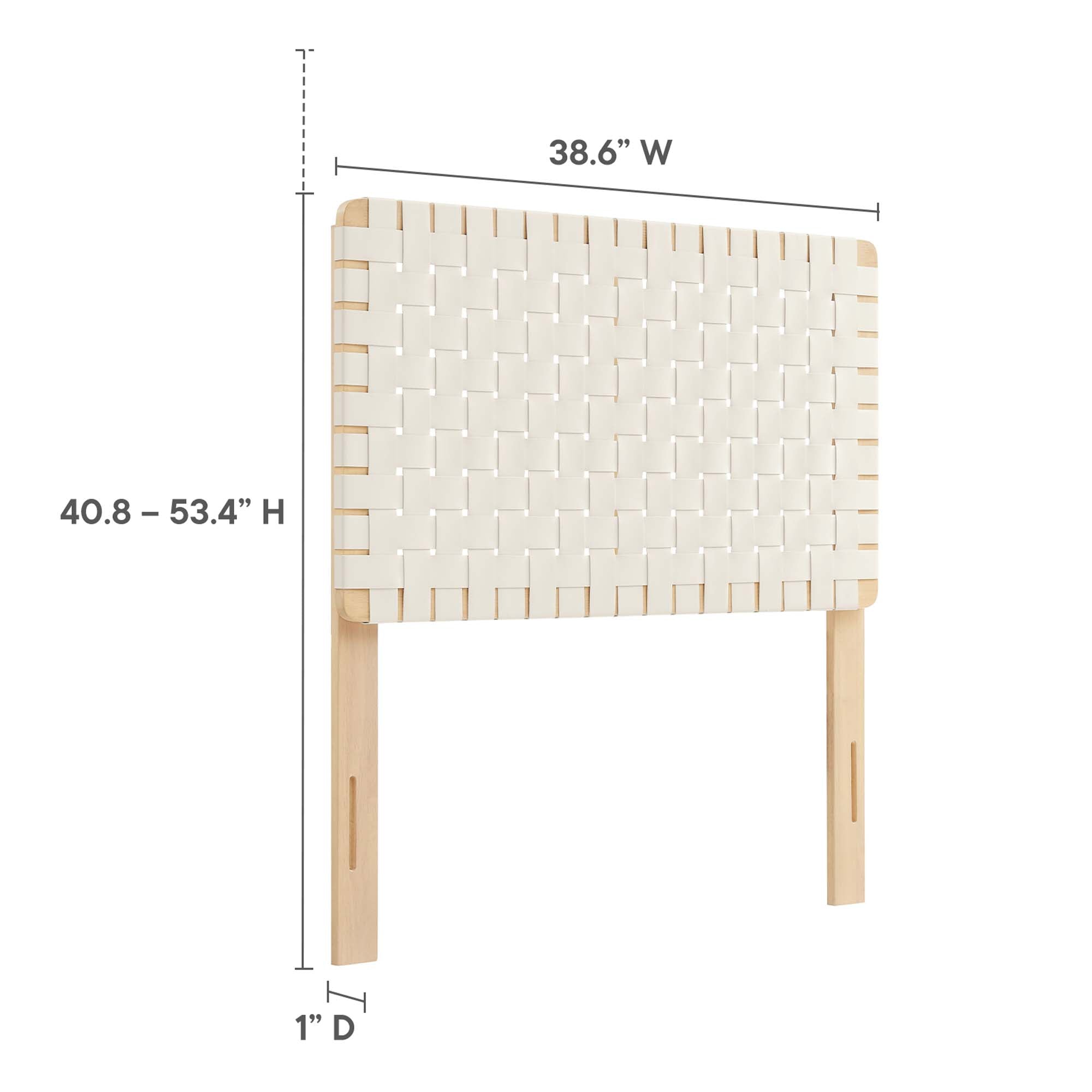 Sparta Weave Vegan Leather Headboard - Walnut Black