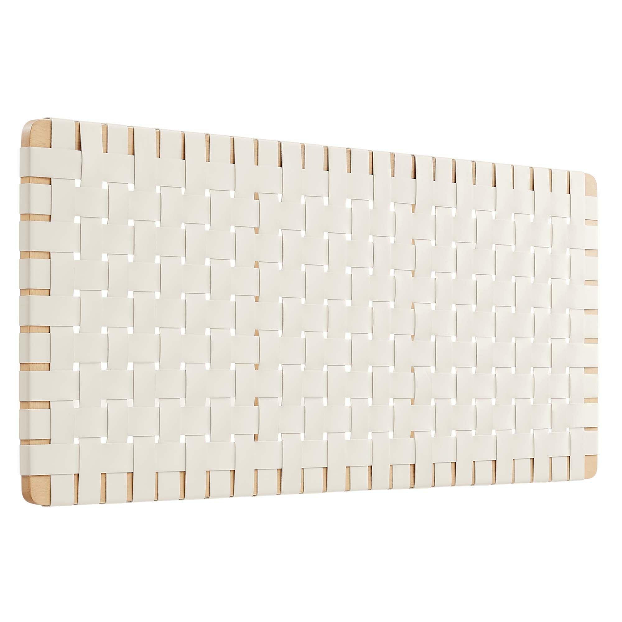 Sparta Weave Vegan Leather Full Headboard - Natural Beige
