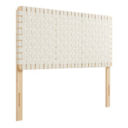 Sparta Weave Vegan Leather Full Headboard - Natural Beige