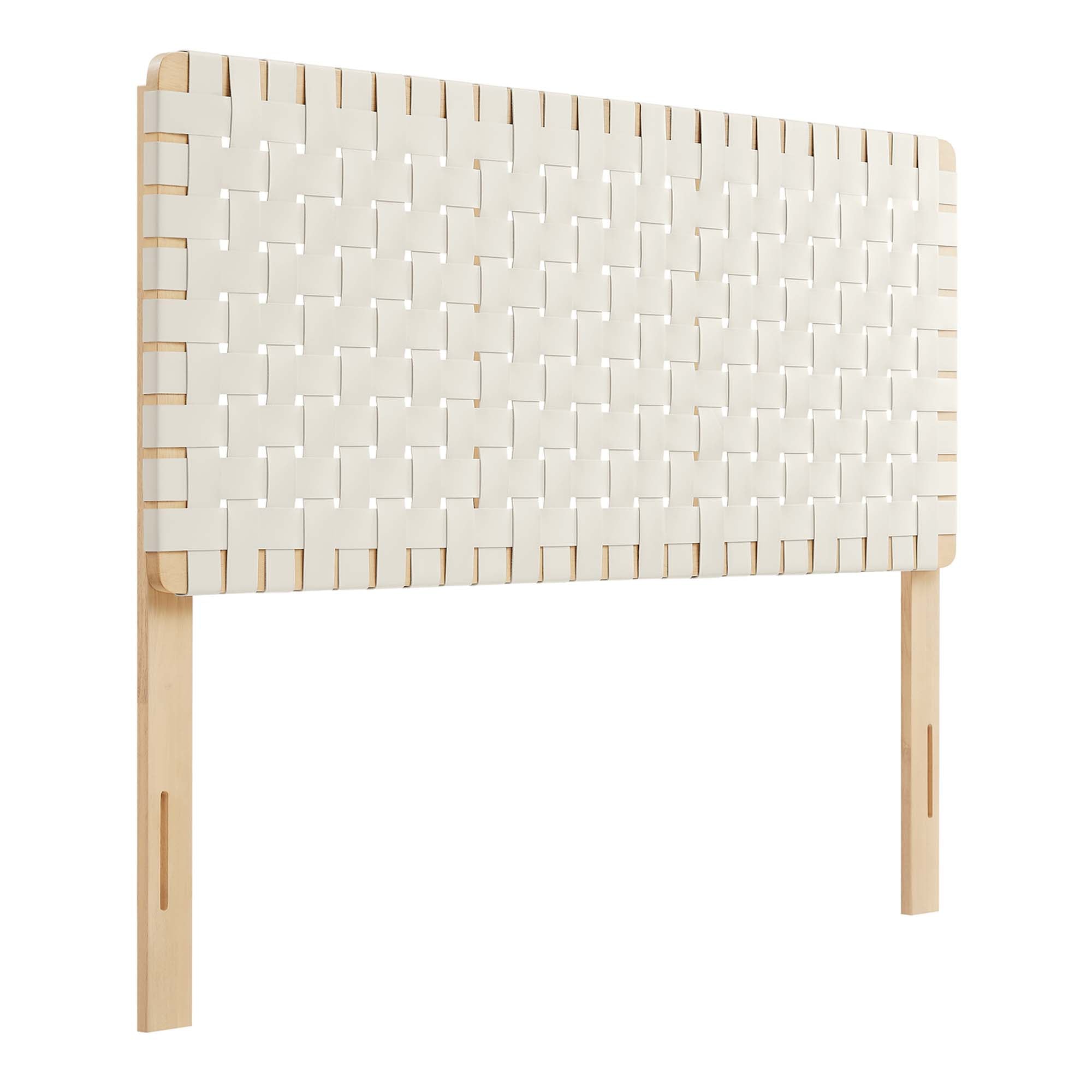 Sparta Weave Vegan Leather Full Headboard - Natural Beige