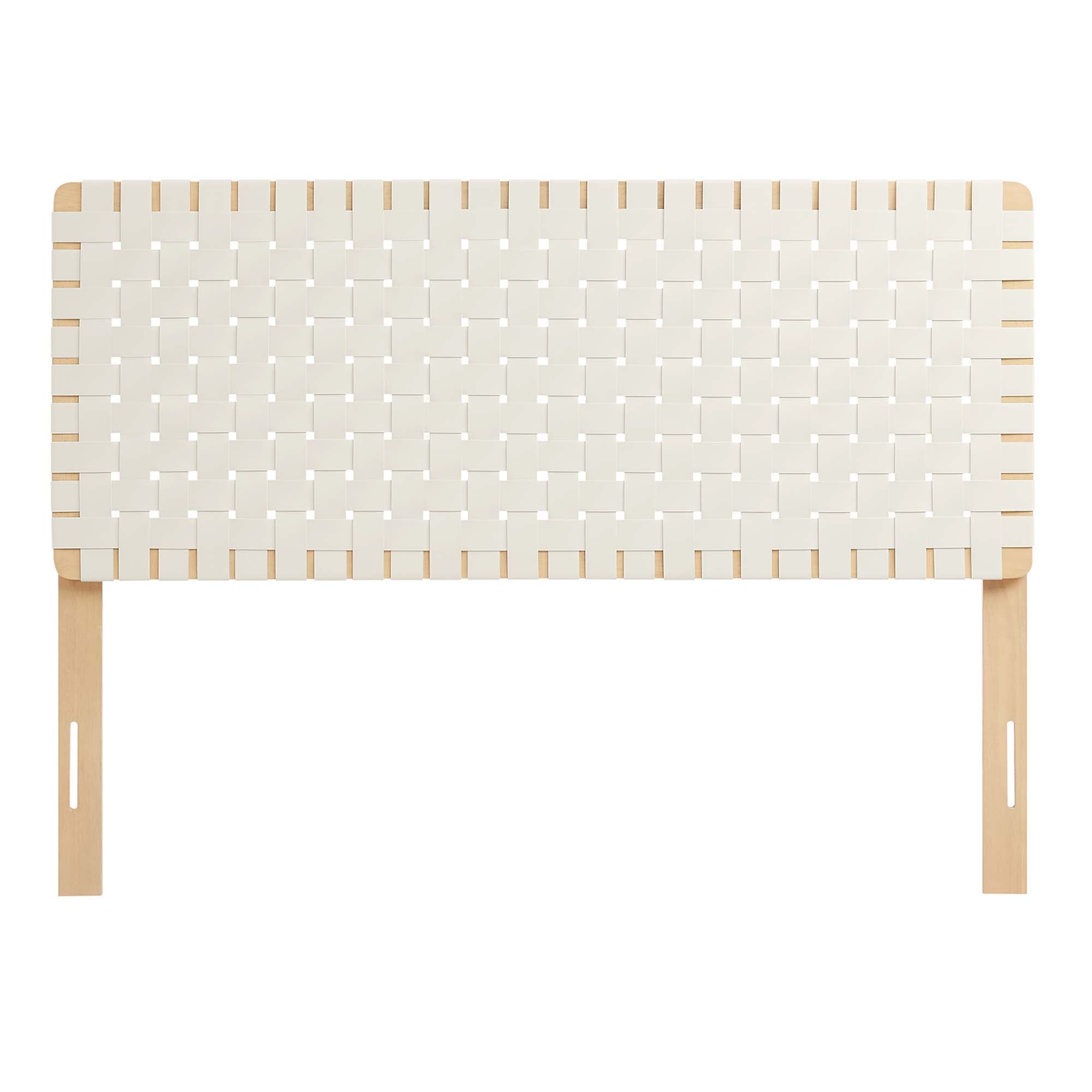 Sparta Weave Vegan Leather Full Headboard - Walnut Brown