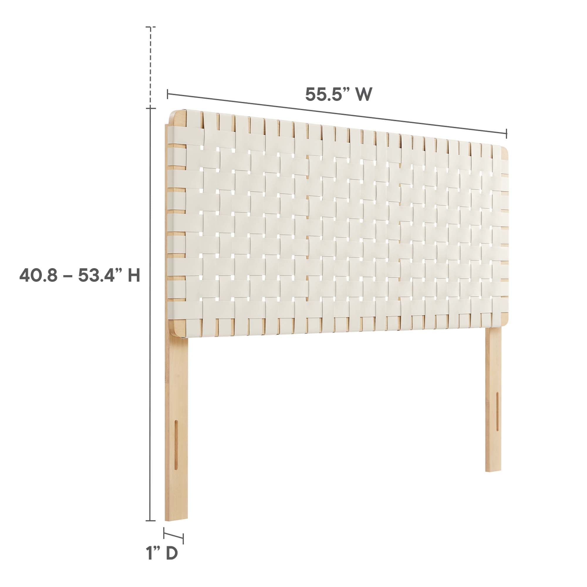 Sparta Weave Vegan Leather Full Headboard - Walnut Black