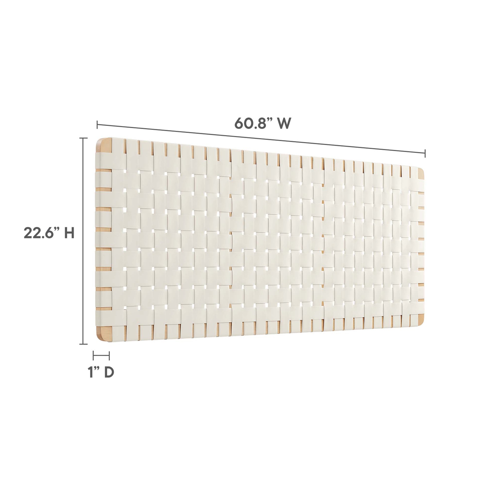 Sparta Weave Wall-Mount Vegan Leather Queen Headboard - Walnut Black